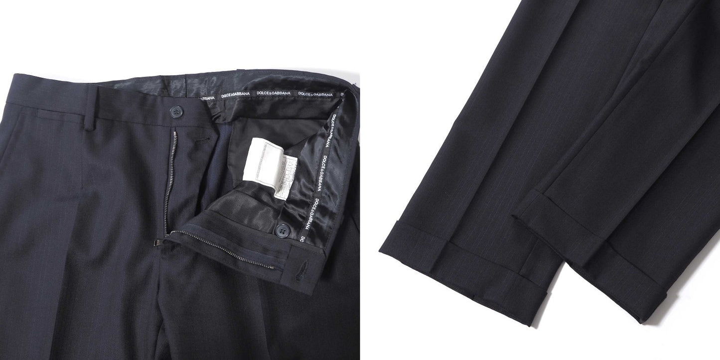 ドルチェ＆ガッバーナ DOLCE＆GABBANA LUXURY ヴァージンウール スーツ ジャケット パンツ 44 ネイビー メンズ 正規品 6-DF046