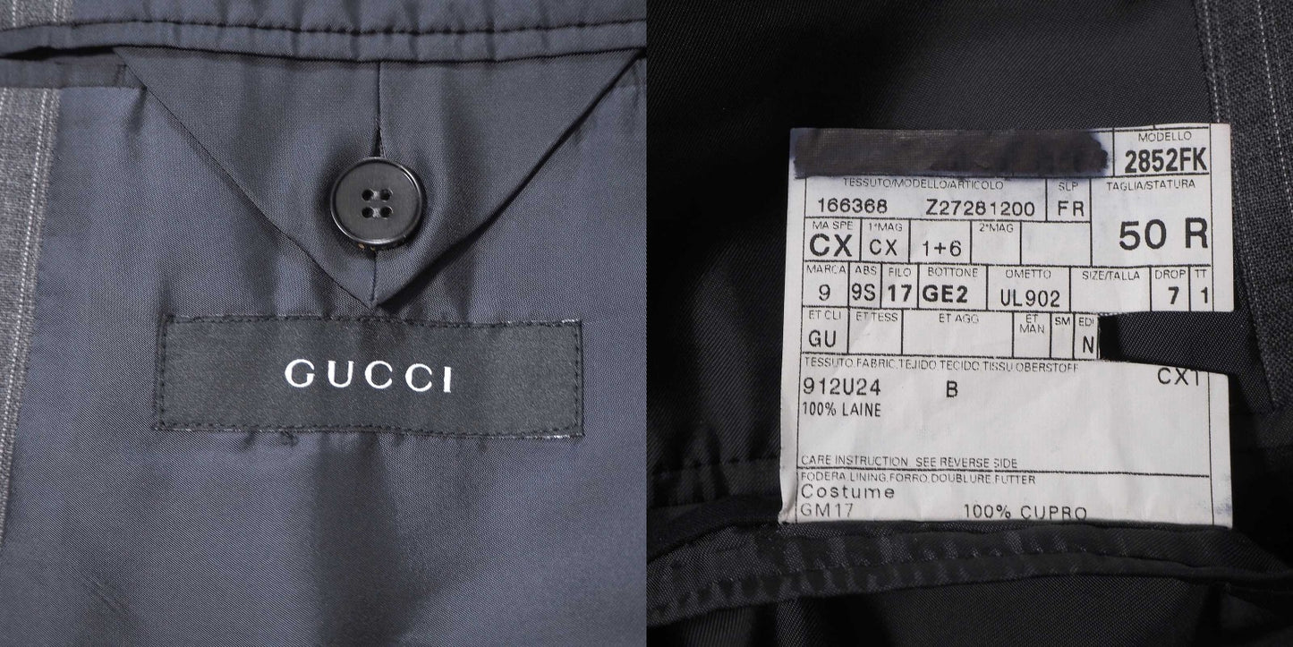 グッチ GUCCI アーカイブ トムフォード期 ウール スーツ ジャケット パンツ 50 グレー メンズ 正規品 6-DF047