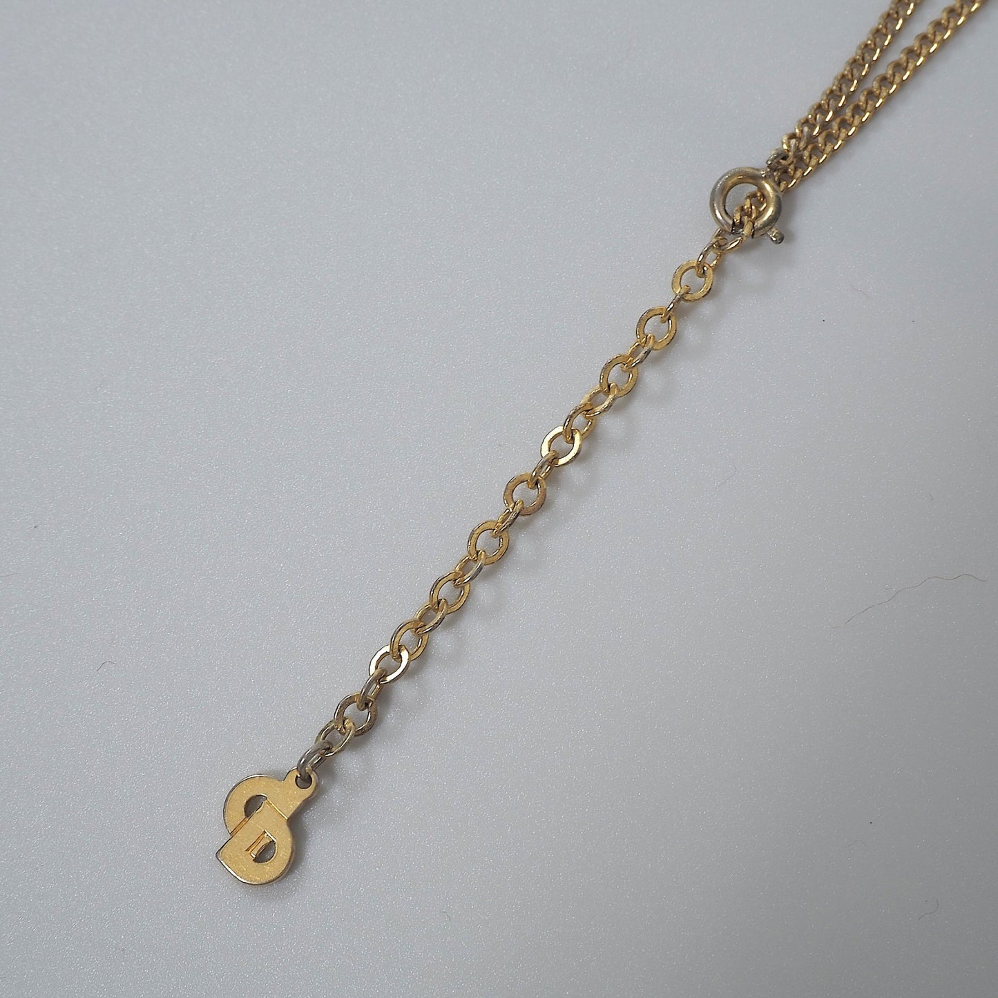 クリスチャンディオール Christian Dior CD ラインストーン ネックレス ゴールド レディース 正規品 6-EC018