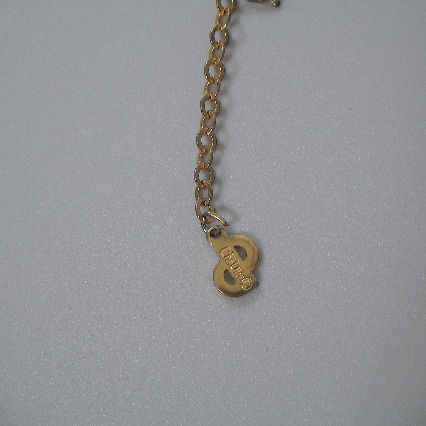 クリスチャンディオール Christian Dior CD ラインストーン ネックレス ゴールド レディース 正規品 6-EC018