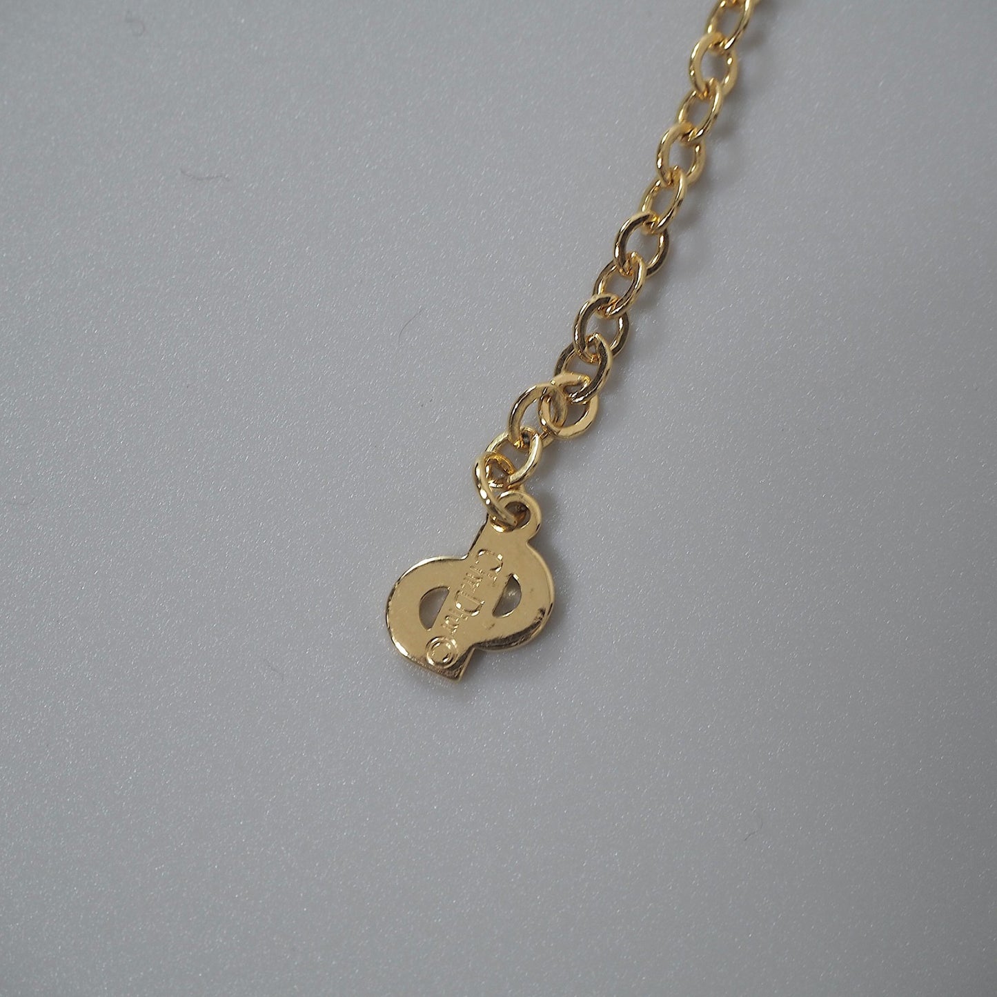 美品 クリスチャンディオール Christian Dior CD ラインストーン ネックレス ゴールド レディース 正規品 6-EC019