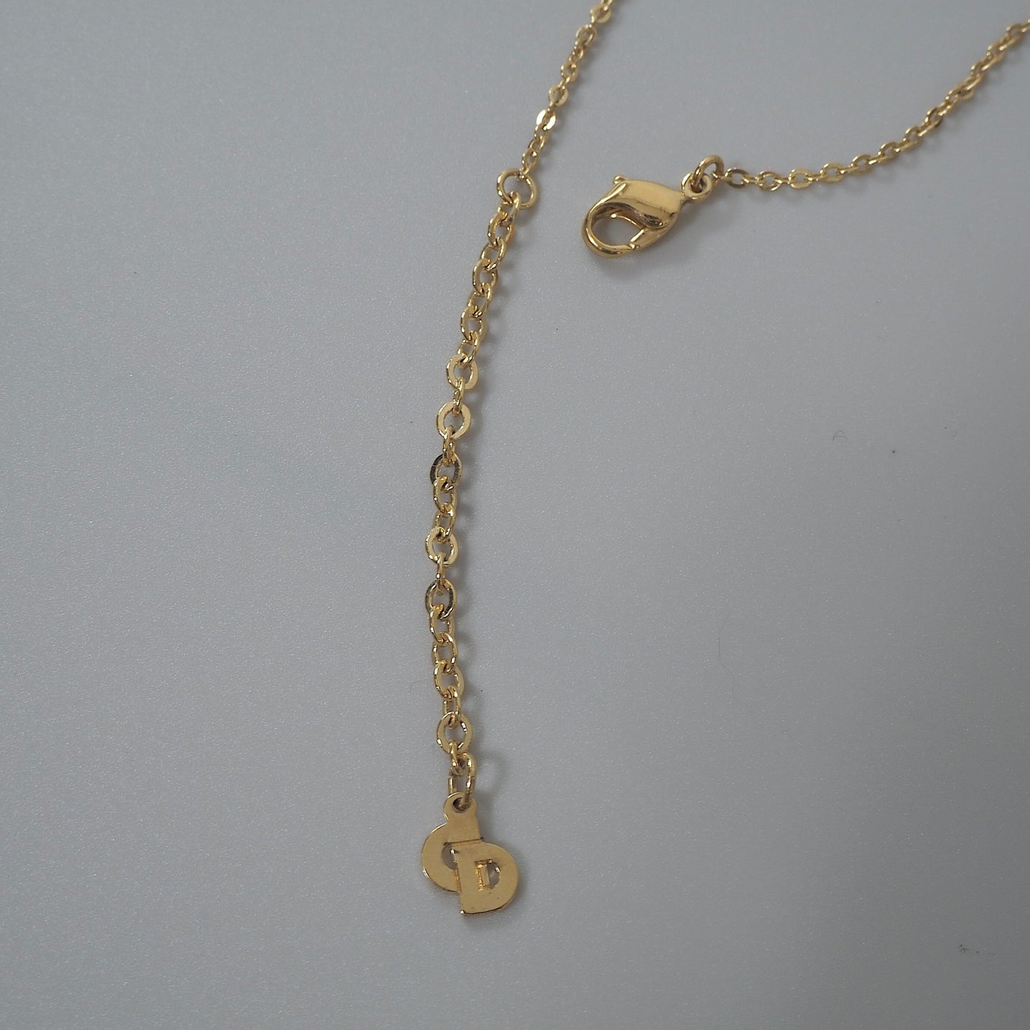 クリスチャンディオール Christian Dior CD ラインストーン ハート ネックレス ゴールド レディース 正規品 6-EC024
