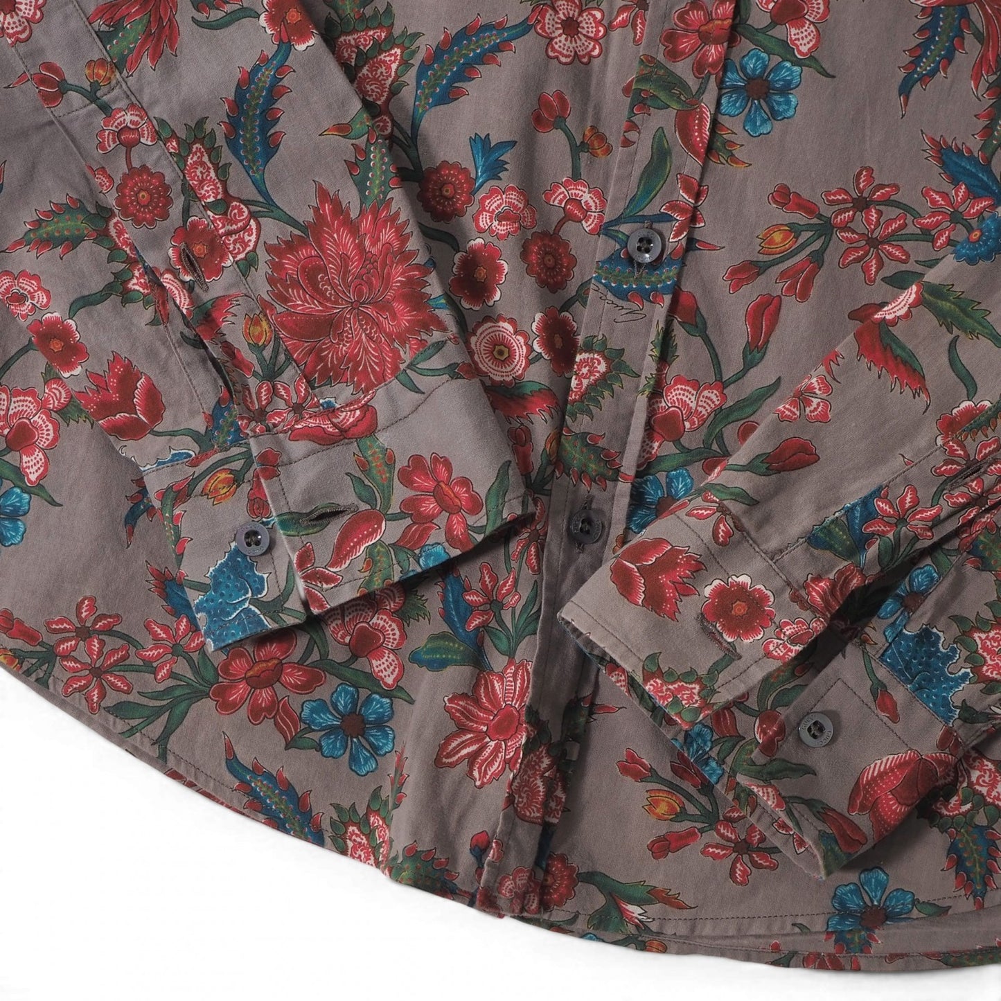 グッチ GUCCI 長袖 フローラル柄 シャツ 38 M グレージュ メンズ 正規品 6-ED001