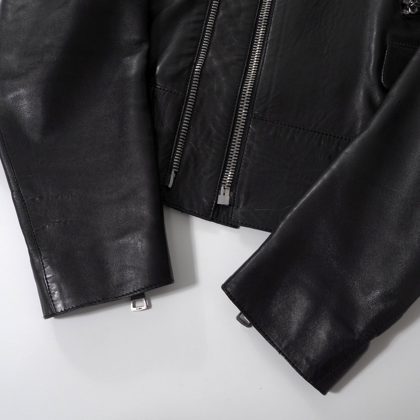 美品 グッチ GUCCI トムフォード期 ナッパレザー ライダース ジャケット 46 ブラック メンズ 正規品 6-HT001