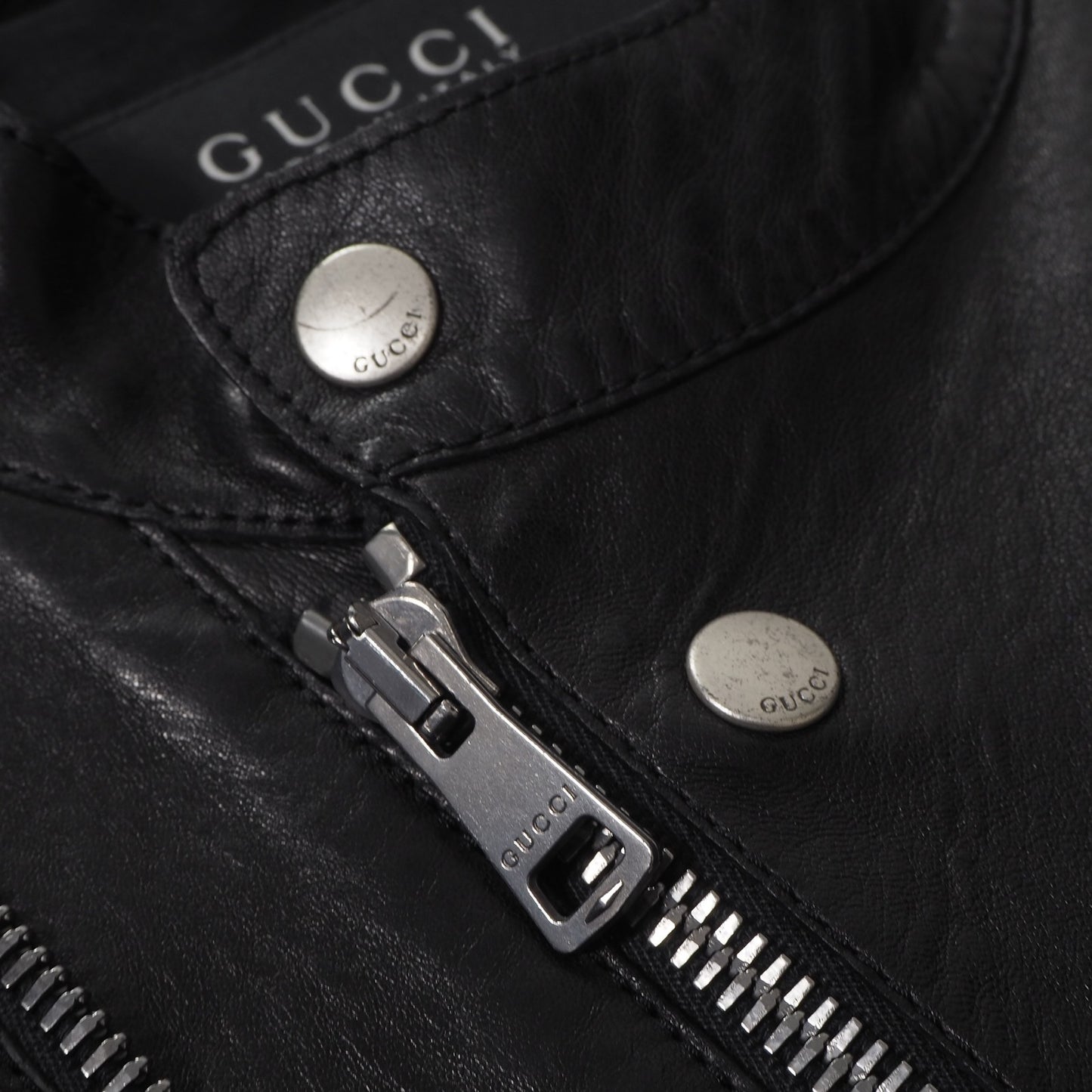 美品 グッチ GUCCI トムフォード期 ナッパレザー ライダース ジャケット 46 ブラック メンズ 正規品 6-HT001