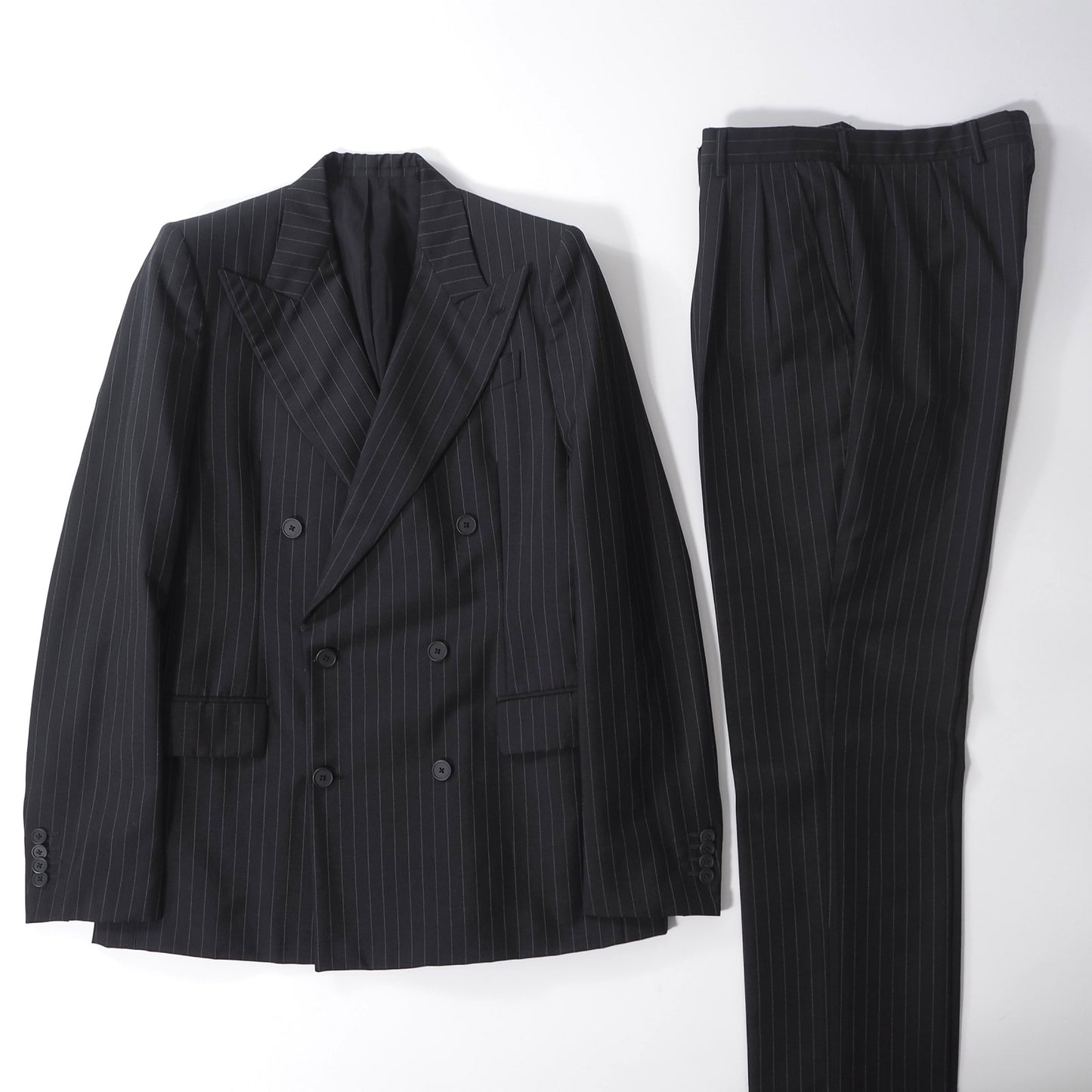 ボッテガヴェネタ BOTTEGA VENETA ダブルブレスト スーツ ジャケット パンツ 48 ブラック メンズ 正規品 6-HT003