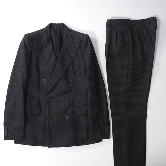 ボッテガヴェネタ BOTTEGA VENETA ダブルブレスト スーツ ジャケット パンツ 48 ブラック メンズ 正規品 6-HT003