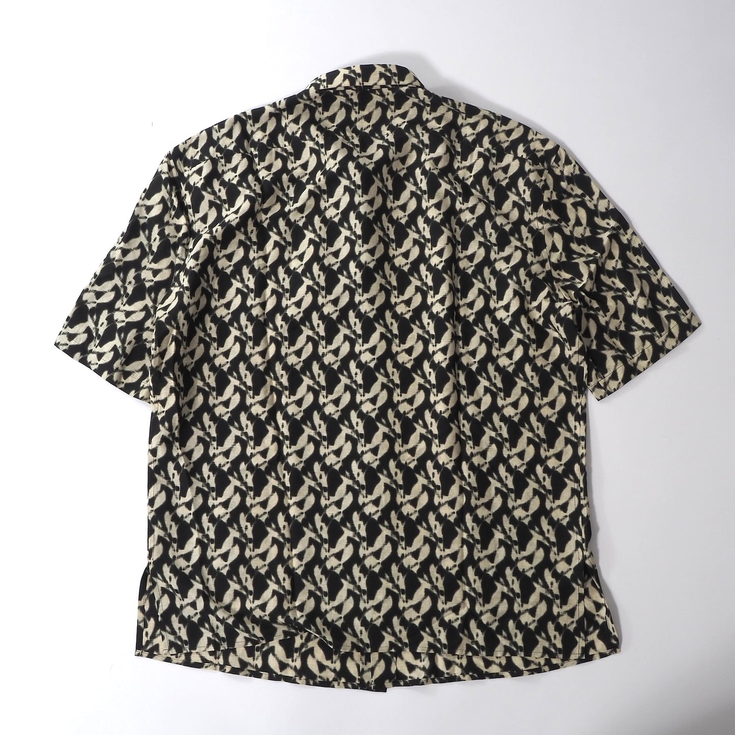 未使用 サンローランパリ SAINT LAURENT PARIS シルク 半袖 シャツ 40 ブラック ベージュ メンズ 正規品 6-HT006