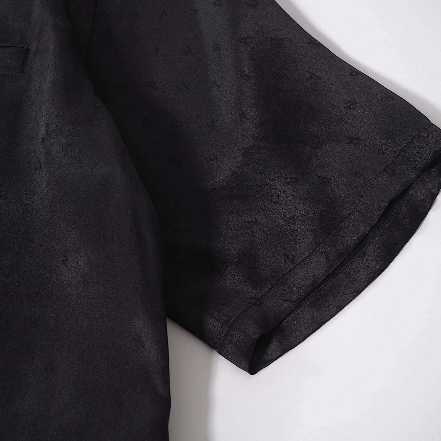 未使用 サンローランパリ SAINT LAURENT PARIS ピュアシルク 半袖 シャツ 39 ブラック メンズ 正規品 6-HT007