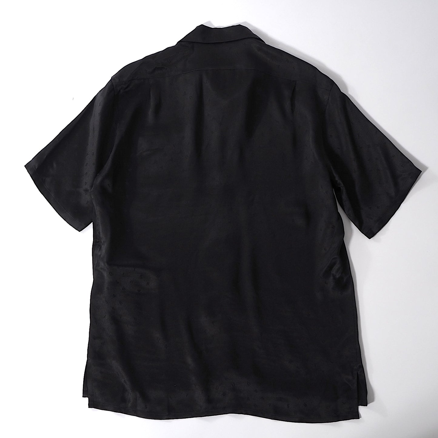 未使用 サンローランパリ SAINT LAURENT PARIS ピュアシルク 半袖 シャツ 39 ブラック メンズ 正規品 6-HT007
