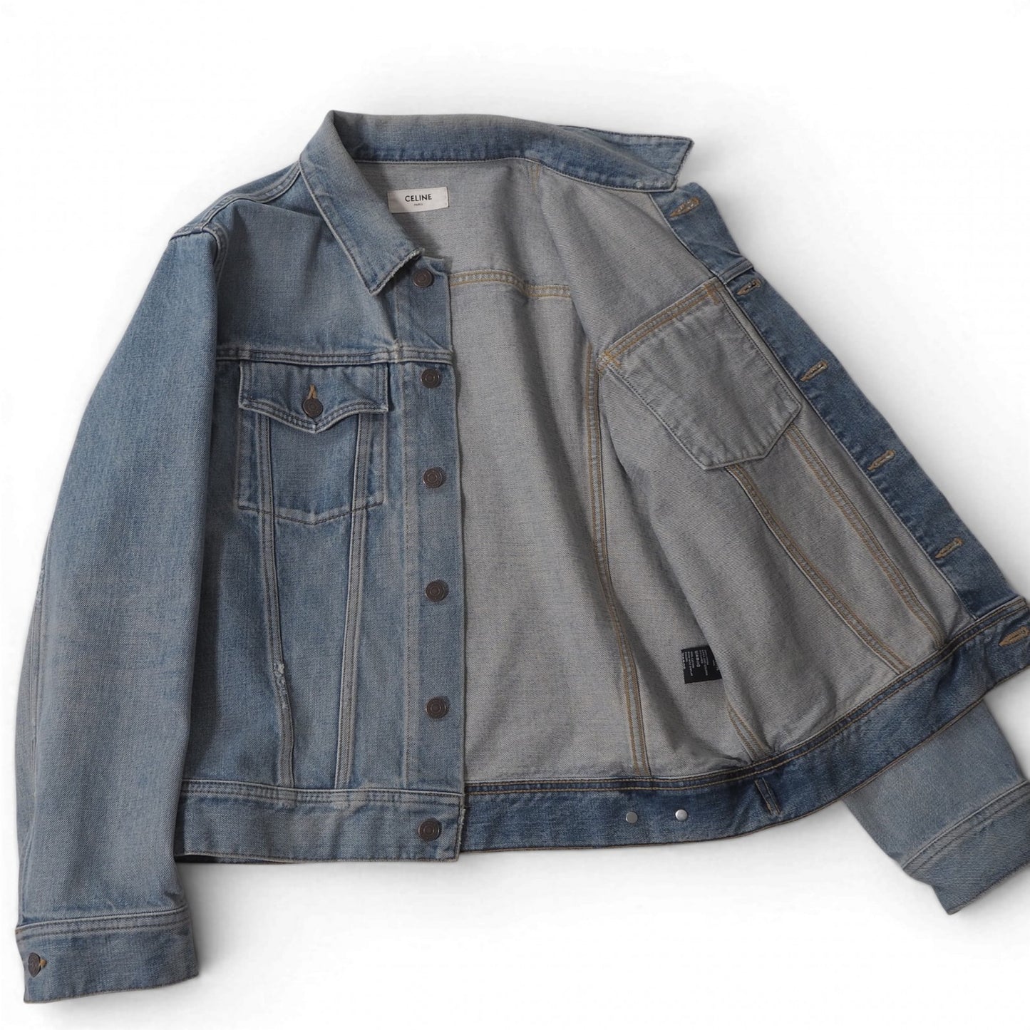 セリーヌ CELINE エディ期 トラッカー ジャケット デニム ジャケット L インディゴ メンズ 正規品 6-HT009