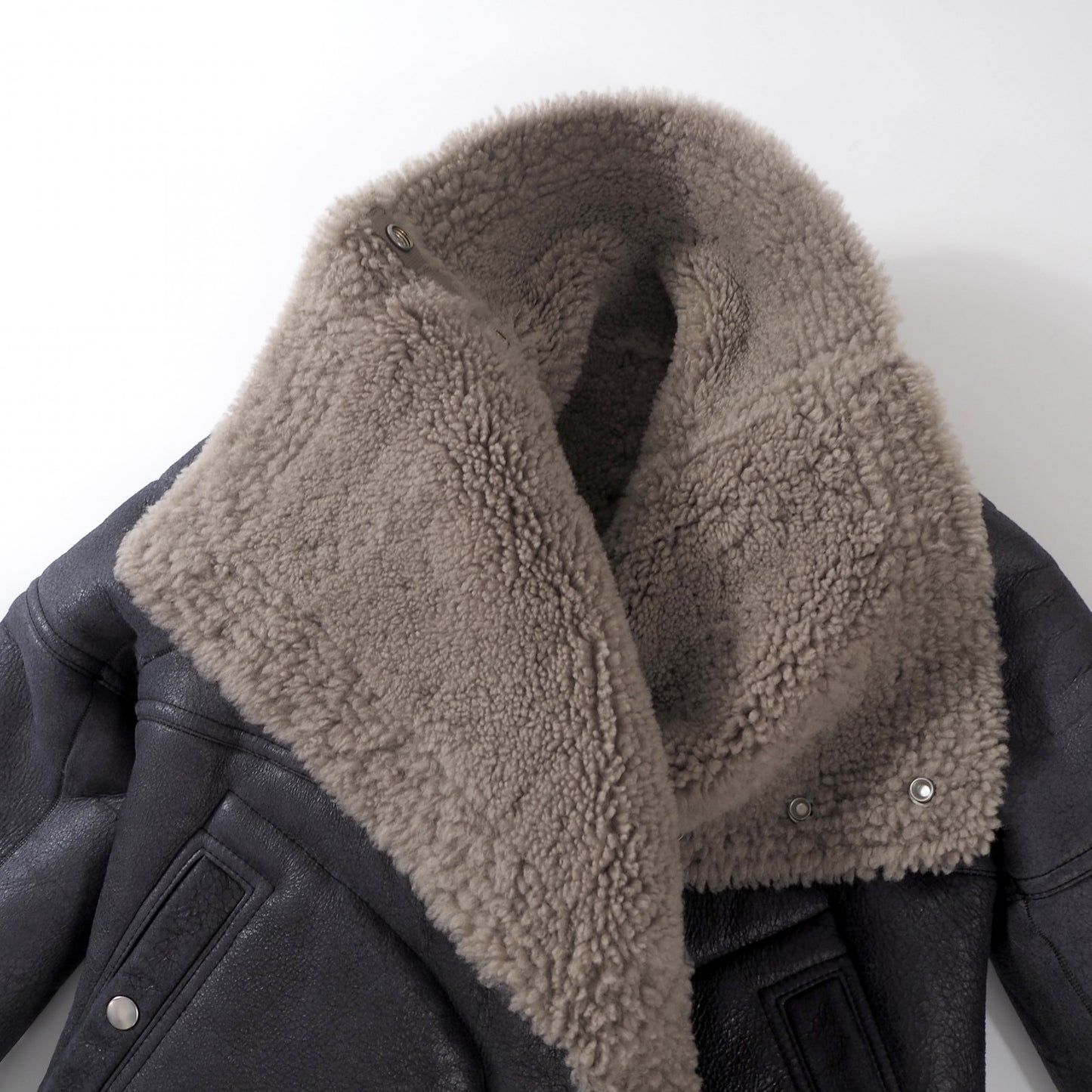 良品 リックオウエンス Rick Owens 20年製 ラムレザー ムートン ジャケット コート 38 ブラック ダート レディース 正規品 6-OB006