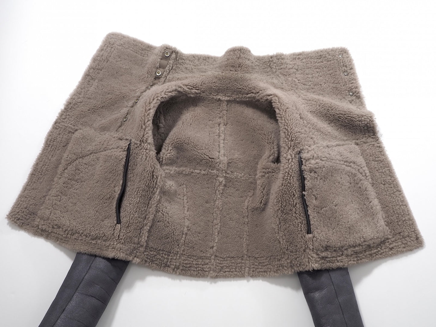 良品 リックオウエンス Rick Owens 20年製 ラムレザー ムートン ジャケット コート 38 ブラック ダート レディース 正規品 6-OB006