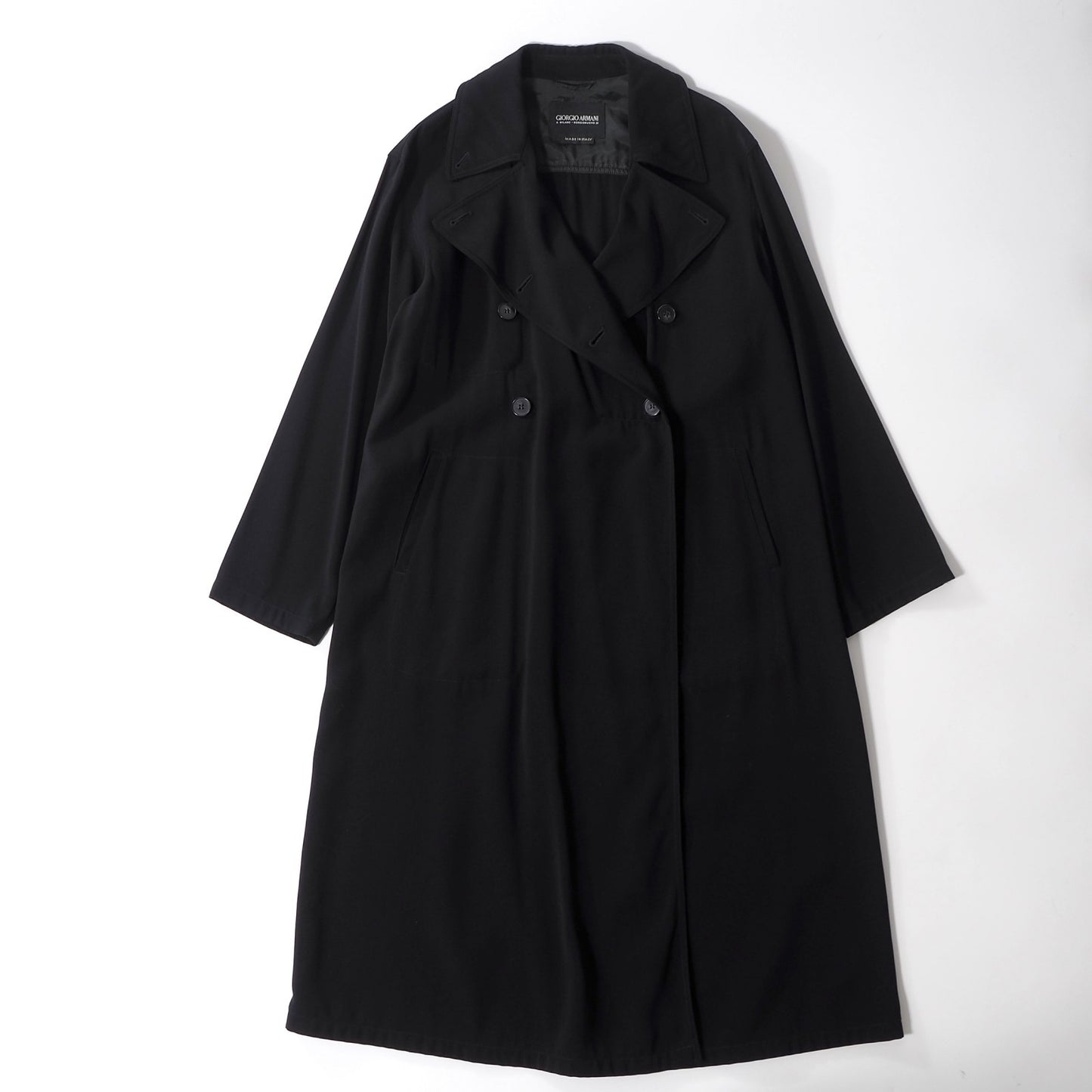 ジョルジオアルマーニ GIORGIO ARMANI ストレッチ トレンチコート 36 ブラック レディース 正規品 6-OC019