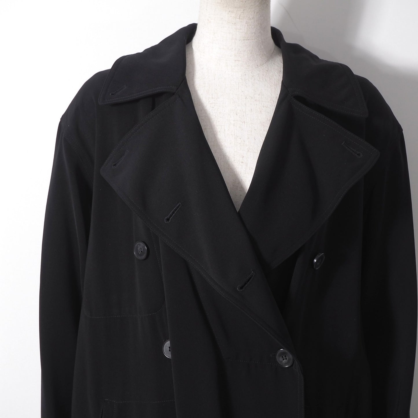 ジョルジオアルマーニ GIORGIO ARMANI ストレッチ トレンチコート 36 ブラック レディース 正規品 6-OC019