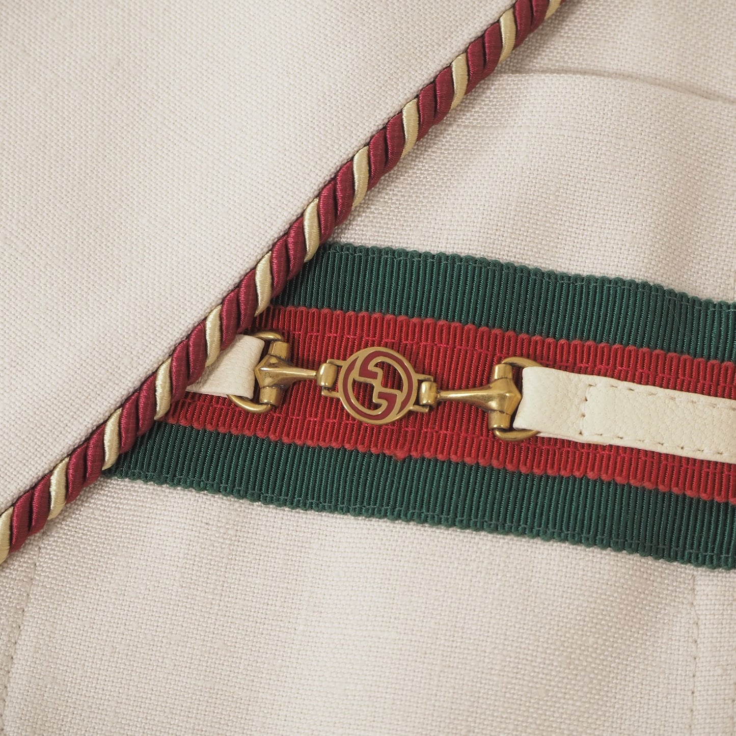 良品 グッチ GUCCI GGホースビット ブレザー ジャケット 38 ライトベージュ レディース 正規品 6-OC027