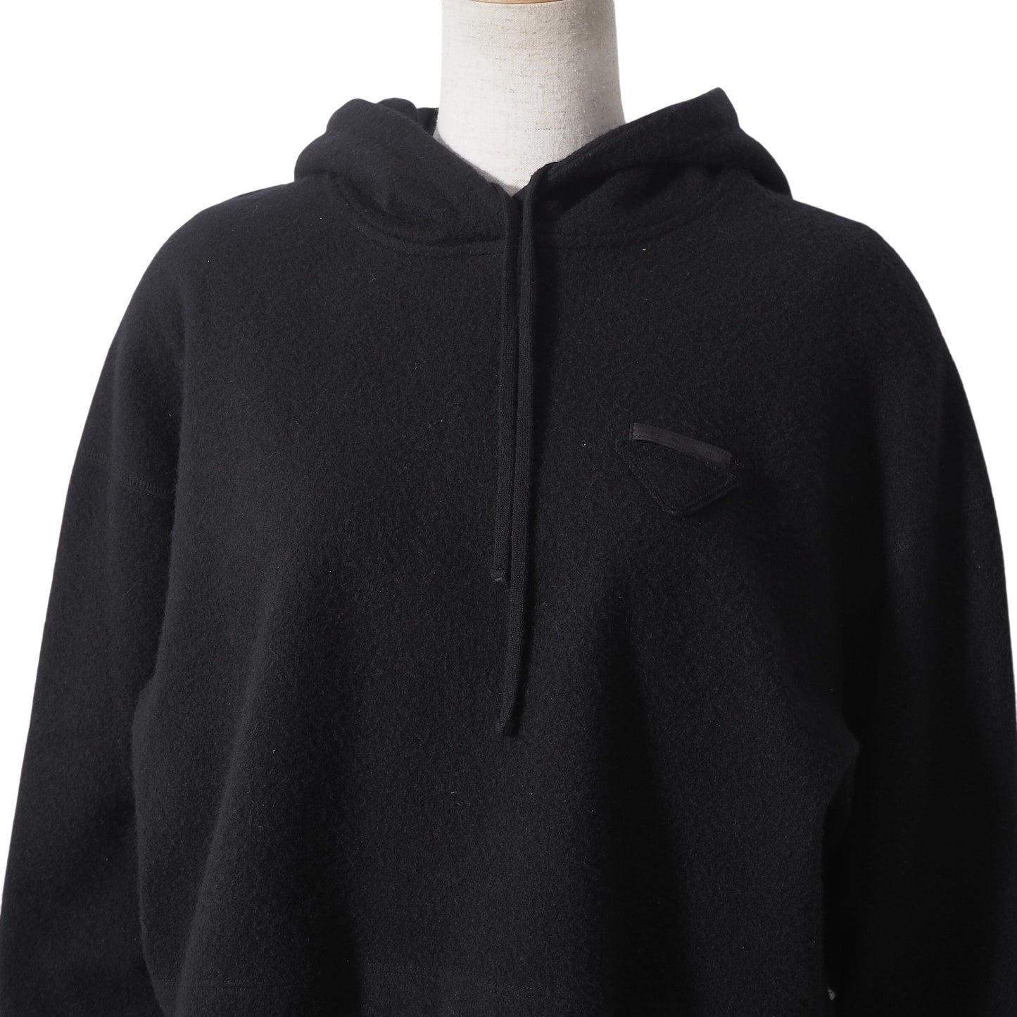 プラダ PRADA 21年製 トライアングルロゴ ウール カシミヤ セットアップ フーディ スカート 36/XS ブラック レディース 正規品 6-OD037