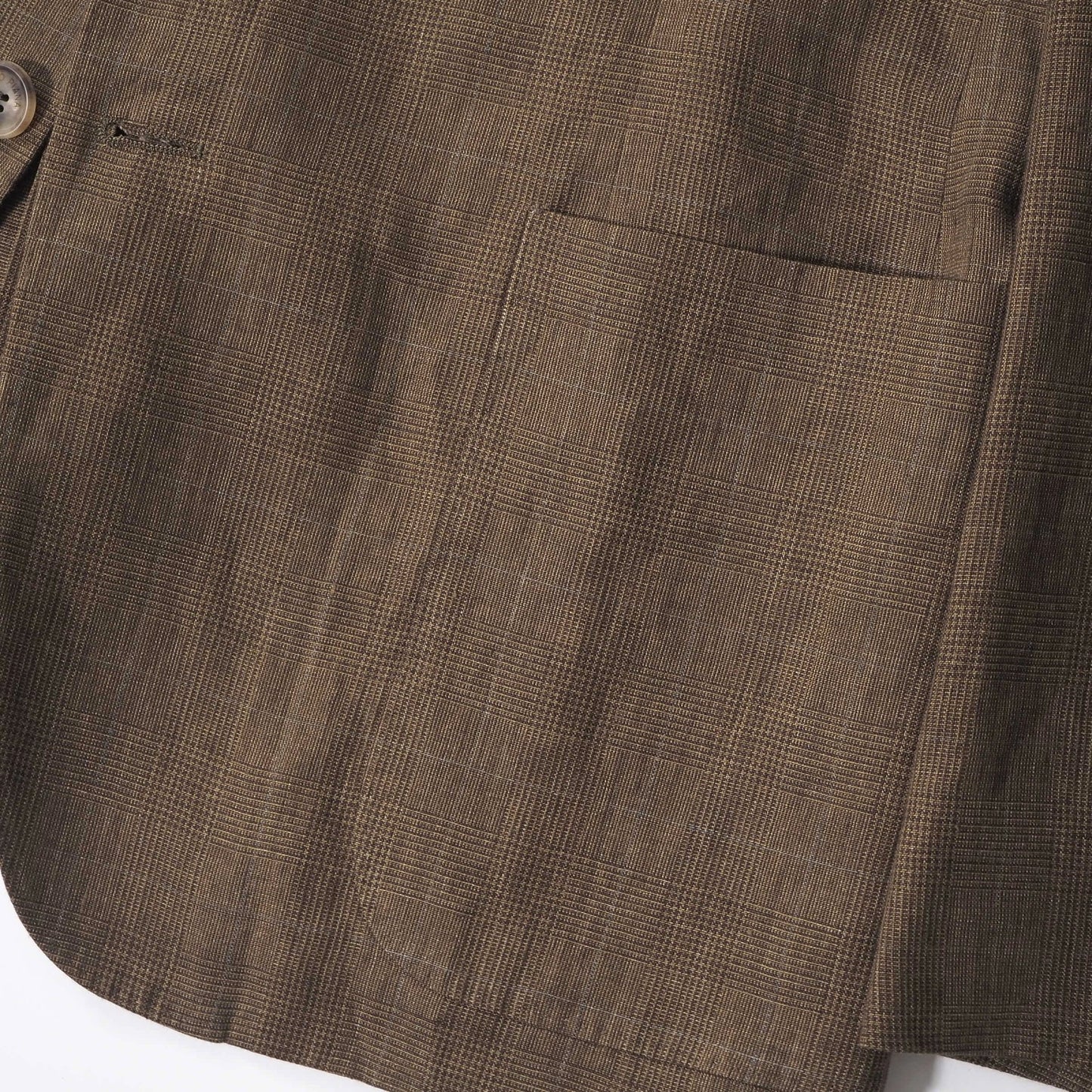 美品 ロロピアーナ Loro Piana イタリア製 リネン アンコン サマー テーラードジャケット 48 ブラウン メンズ 正規品 6-OE040