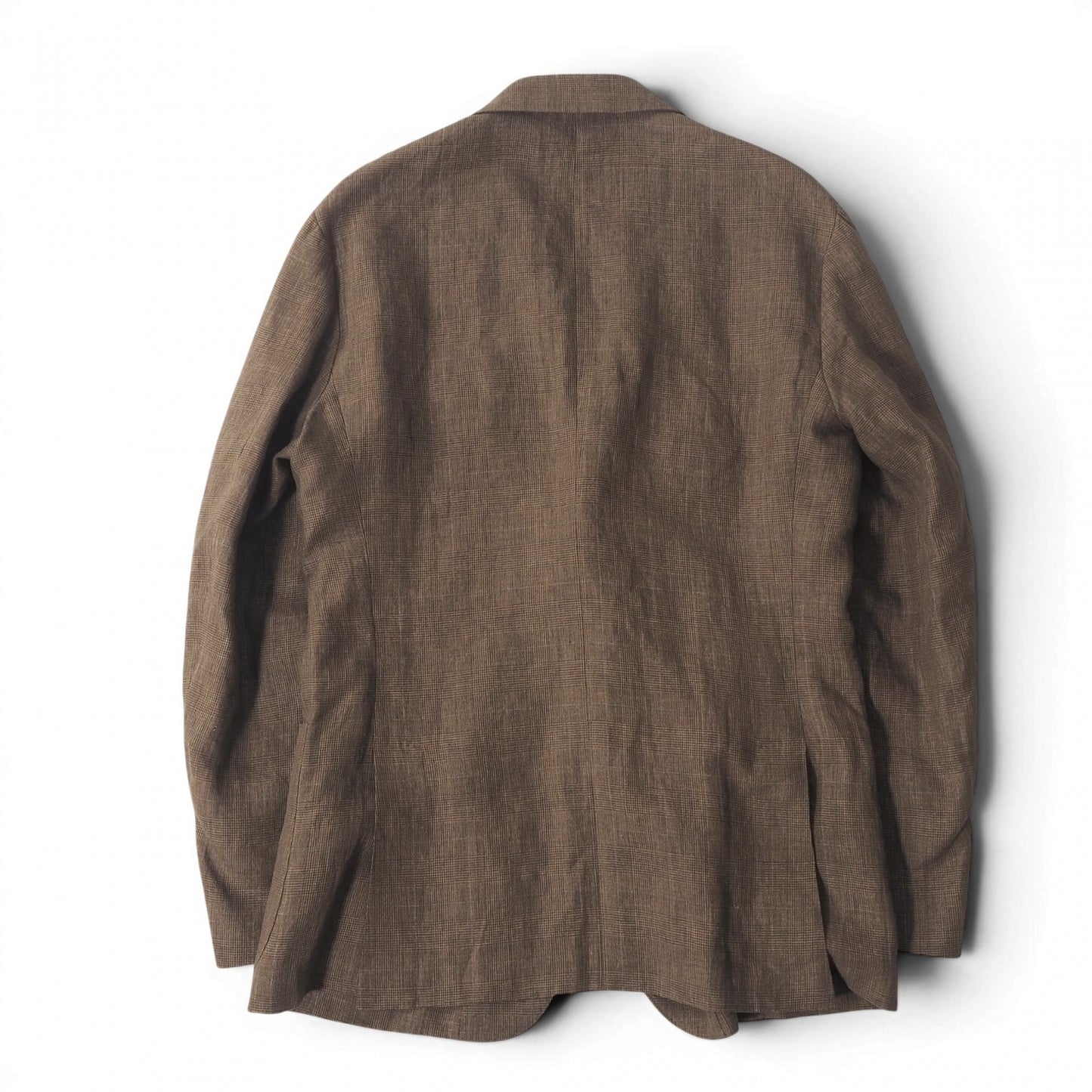 美品 ロロピアーナ Loro Piana イタリア製 リネン アンコン サマー テーラードジャケット 48 ブラウン メンズ 正規品 6-OE040