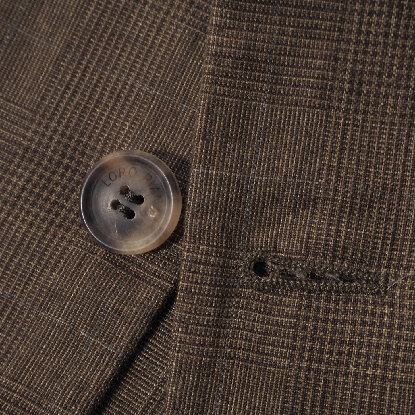 美品 ロロピアーナ Loro Piana イタリア製 リネン アンコン サマー テーラードジャケット 48 ブラウン メンズ 正規品 6-OE040