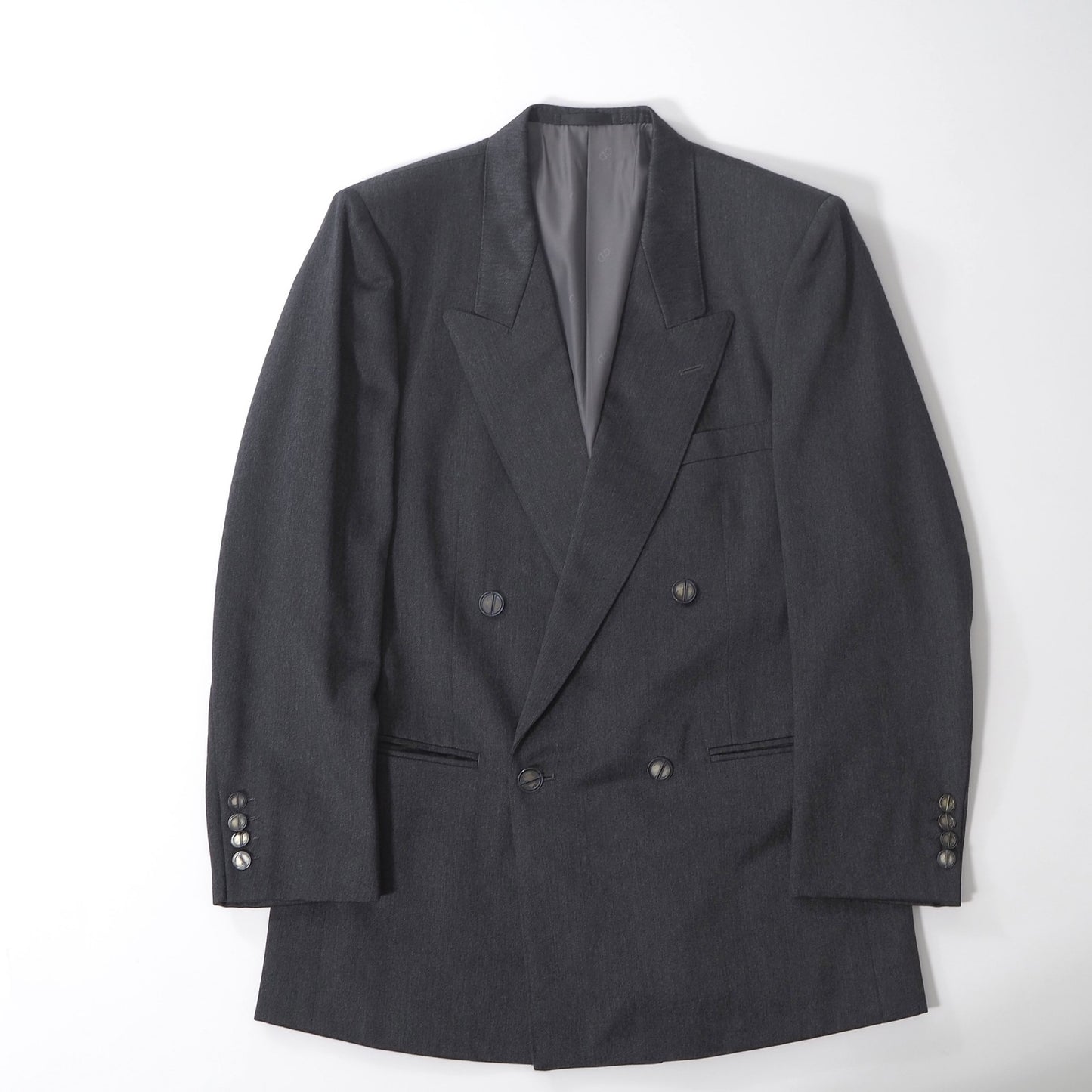クリスチャンディオール Christian Dior MONSIEUR ヴィンテージ ダブルブレスト スーツ ジャケット パンツ 96-83-175 グレー メンズ 正規品 6-PB004