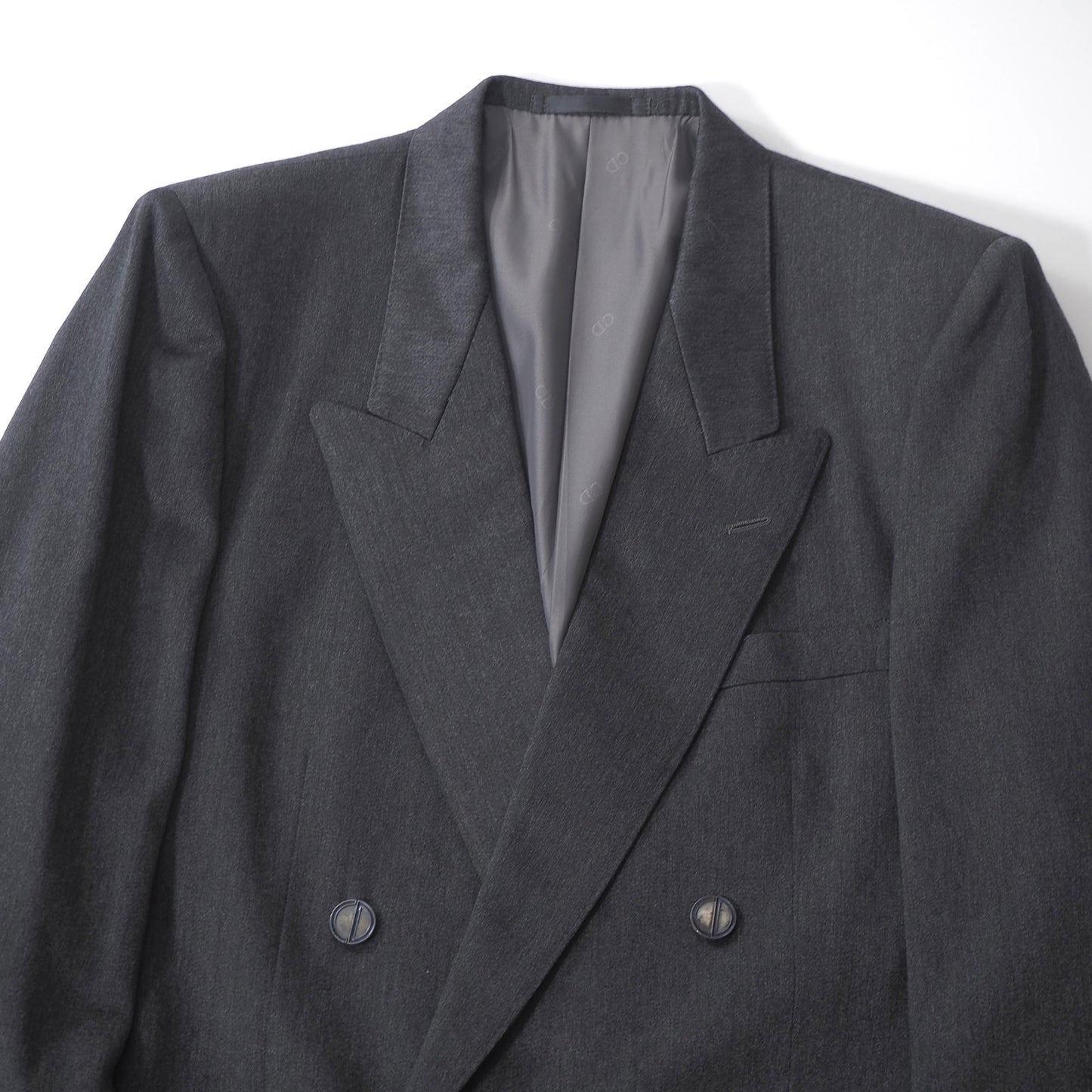 クリスチャンディオール Christian Dior MONSIEUR ヴィンテージ ダブルブレスト スーツ ジャケット パンツ 96-83-175 グレー メンズ 正規品 6-PB004