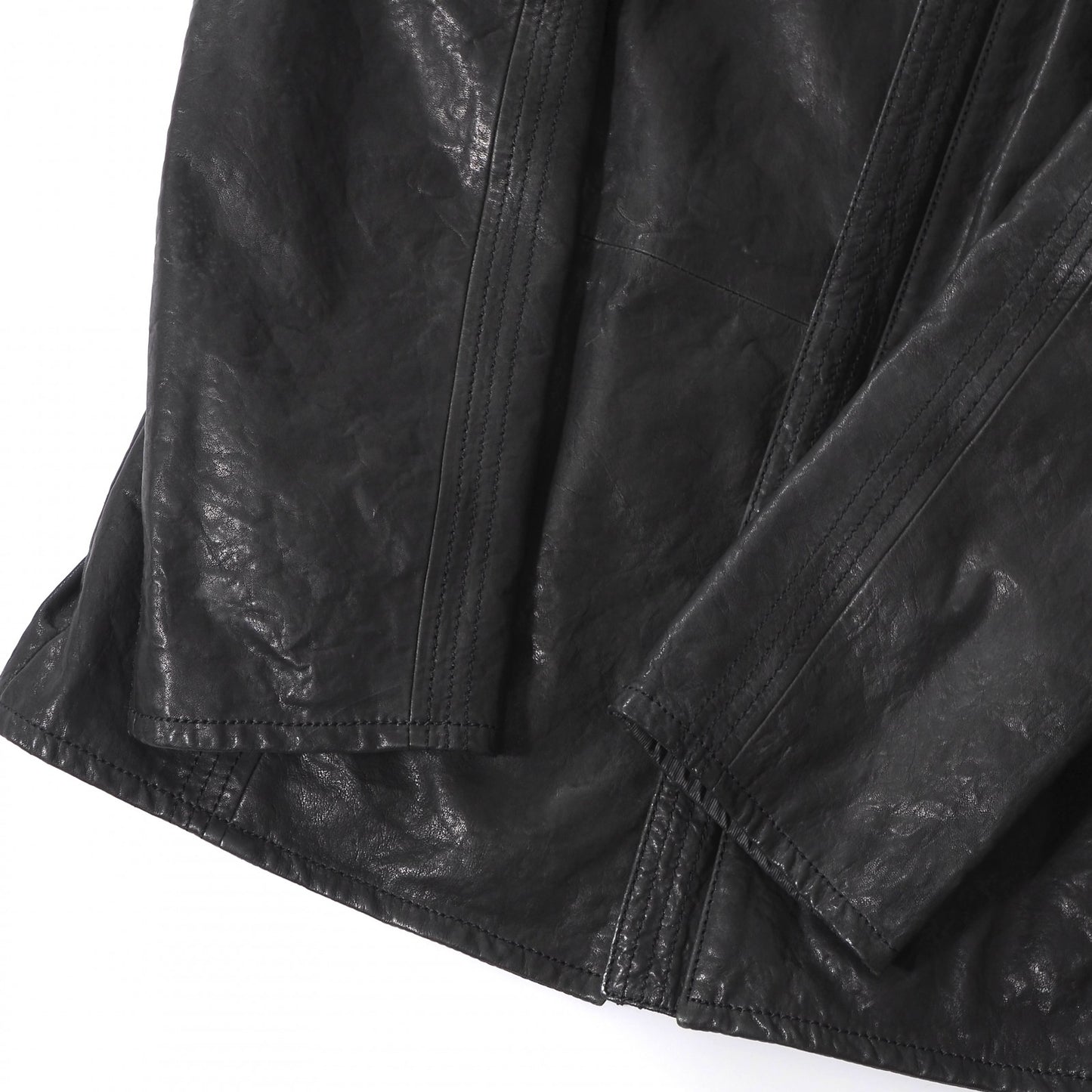 美品 アルマーニコレツィオーニ ARMANI COLLEZIONI ラムレザー ジャケット 48 ブラック メンズ 正規品 6-YA001