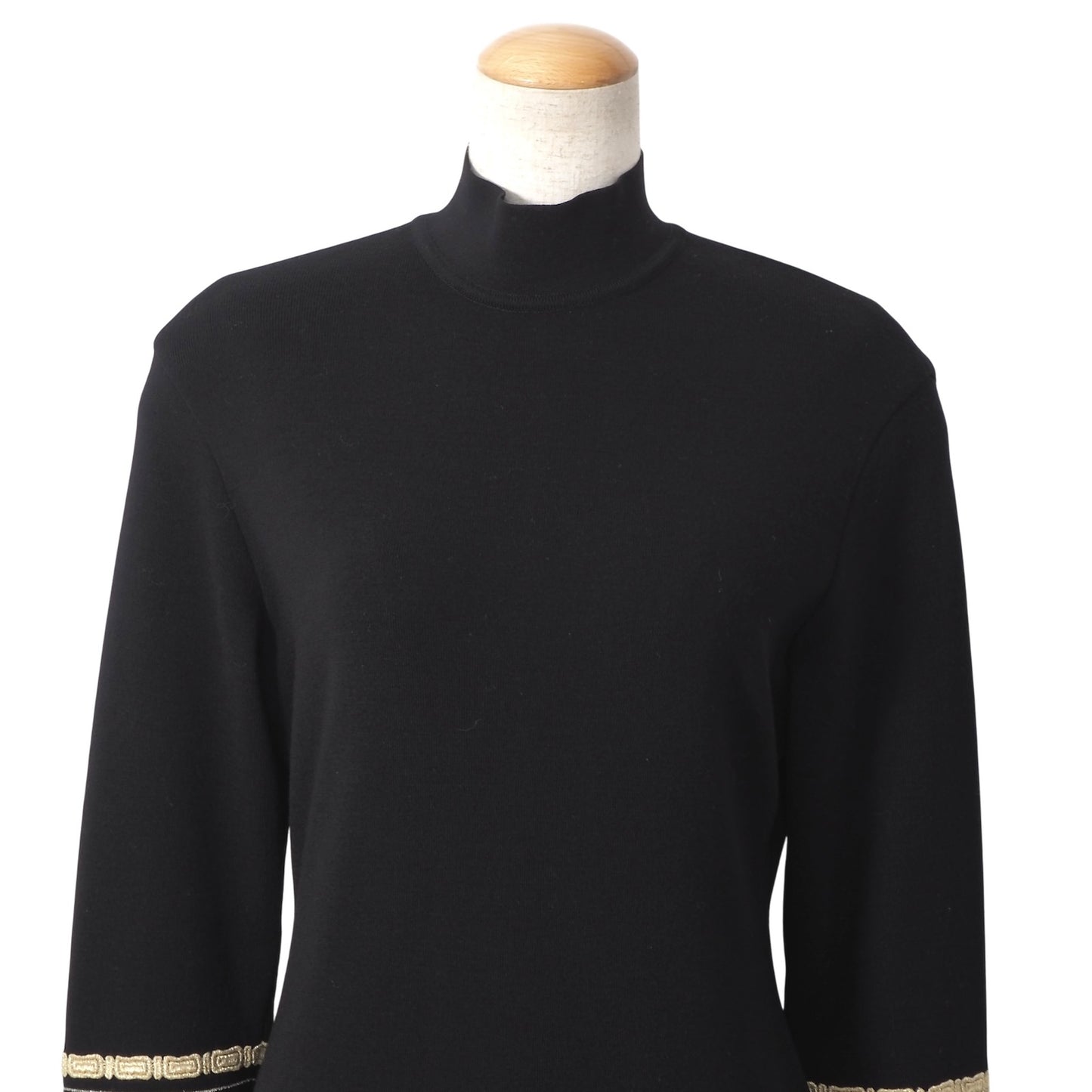 クリスチャンディオール Christian Dior ヴィンテージ ウール ニット ワンピース M ブラック レディース 正規品 6-YA004