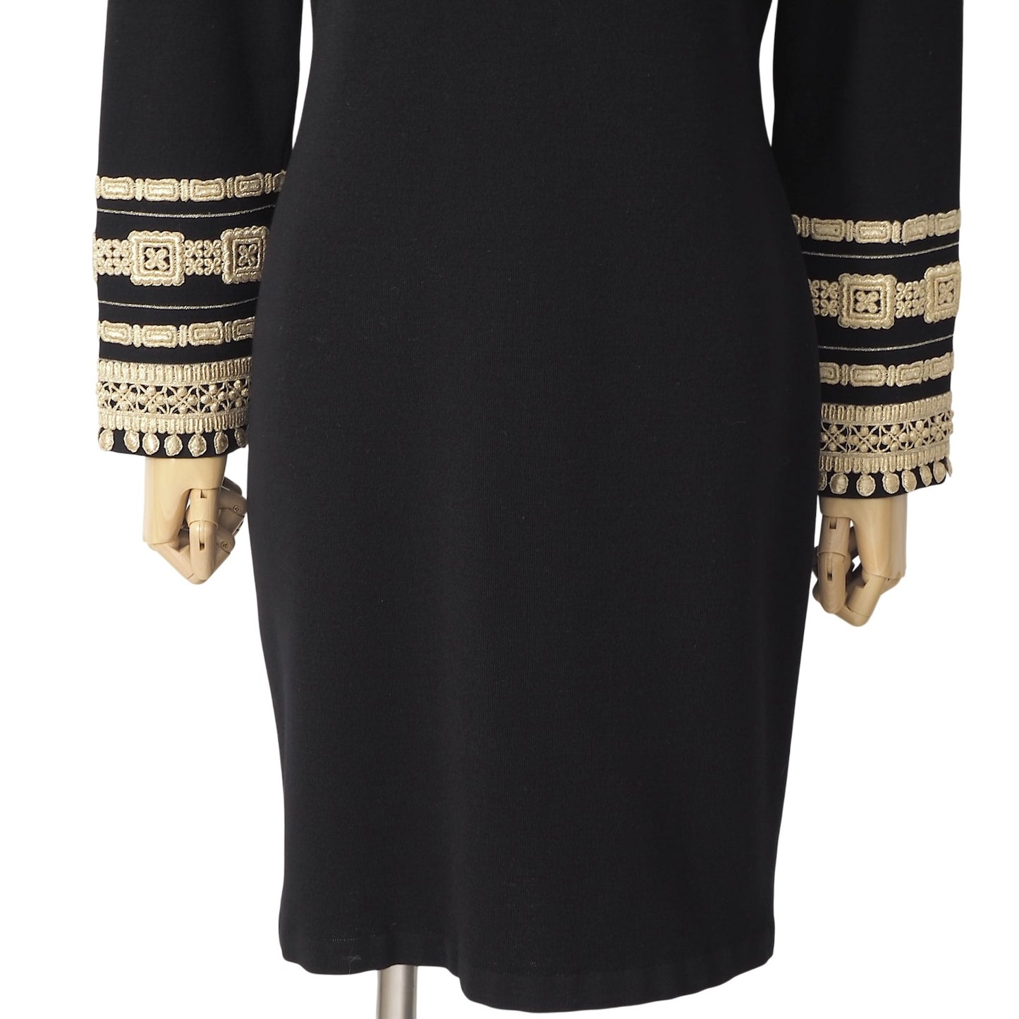 クリスチャンディオール Christian Dior ヴィンテージ ウール ニット ワンピース M ブラック レディース 正規品 6-YA004
