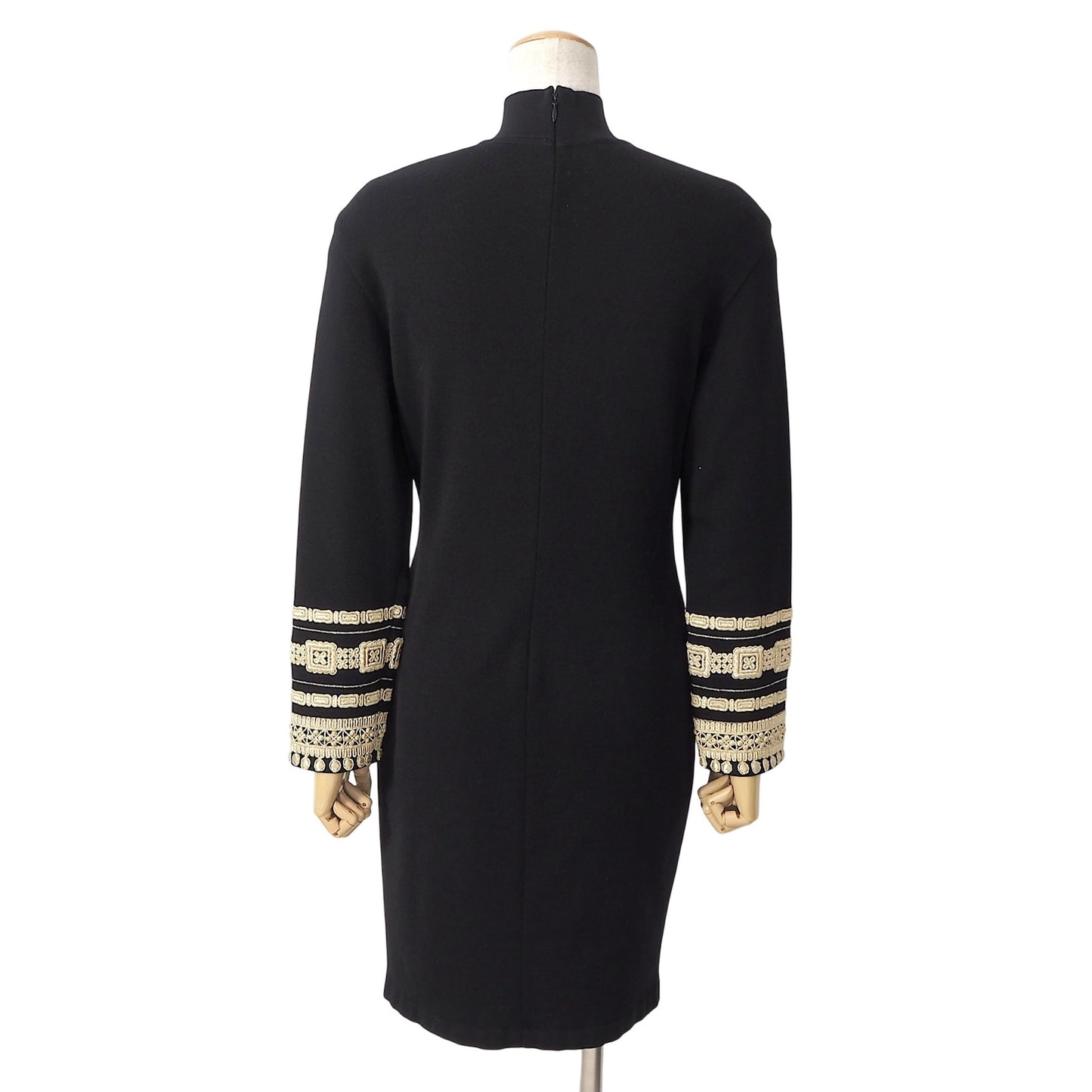 クリスチャンディオール Christian Dior ヴィンテージ ウール ニット ワンピース M ブラック レディース 正規品 6-YA004