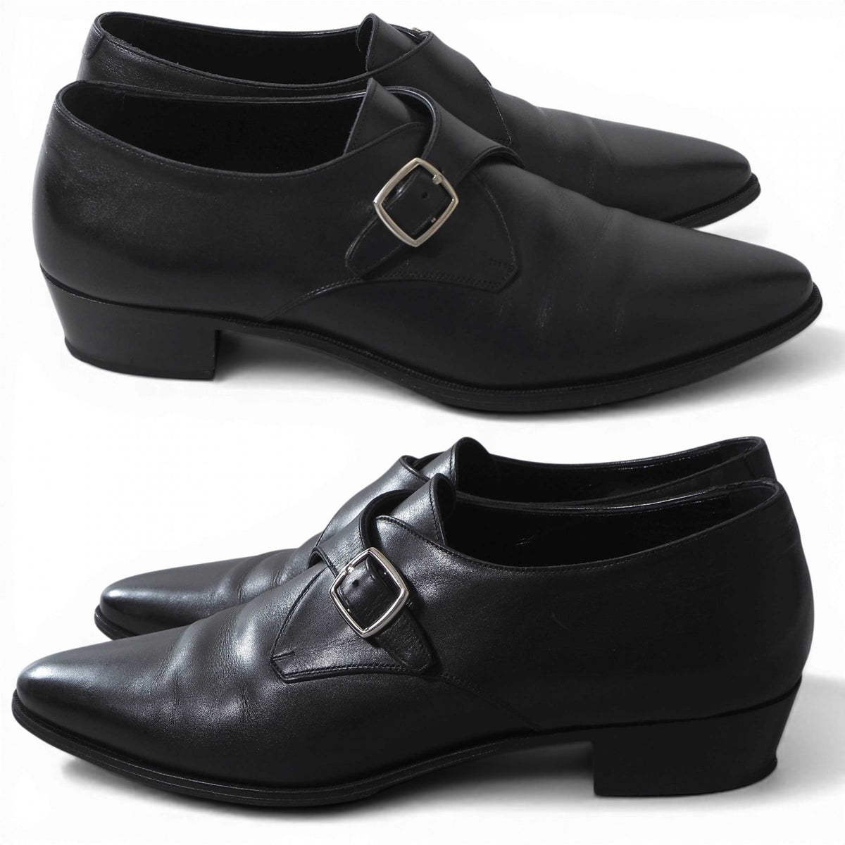 セリーヌ CELINE ジャクノ JACNO ポインテッドトゥ レザーシューズ ブラック 靴 42 メンズ 6-YA006