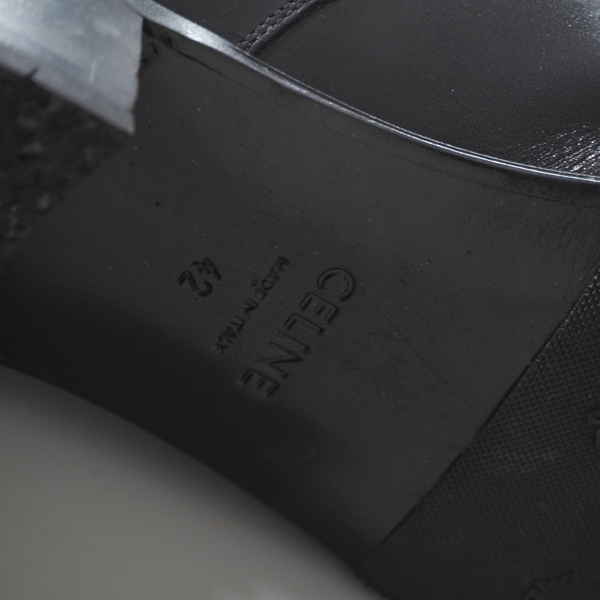 セリーヌ CELINE ジャクノ JACNO ポインテッドトゥ レザーシューズ ブラック 靴 42 メンズ 6-YA006