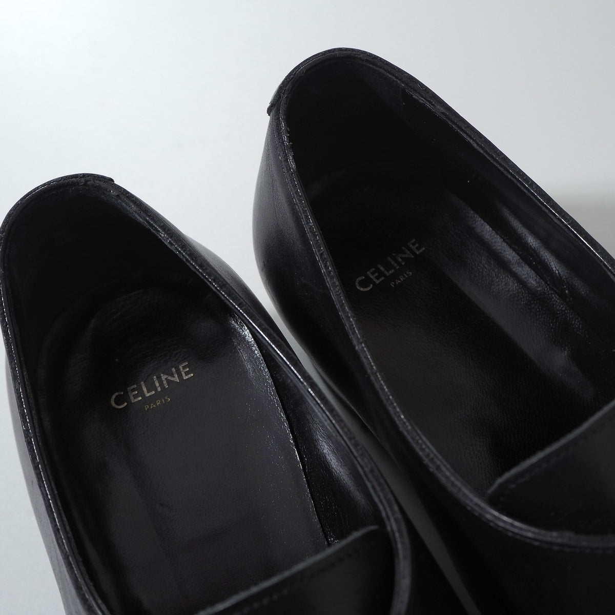 セリーヌ CELINE ジャクノ JACNO ポインテッドトゥ レザーシューズ ブラック 靴 42 メンズ 6-YA006