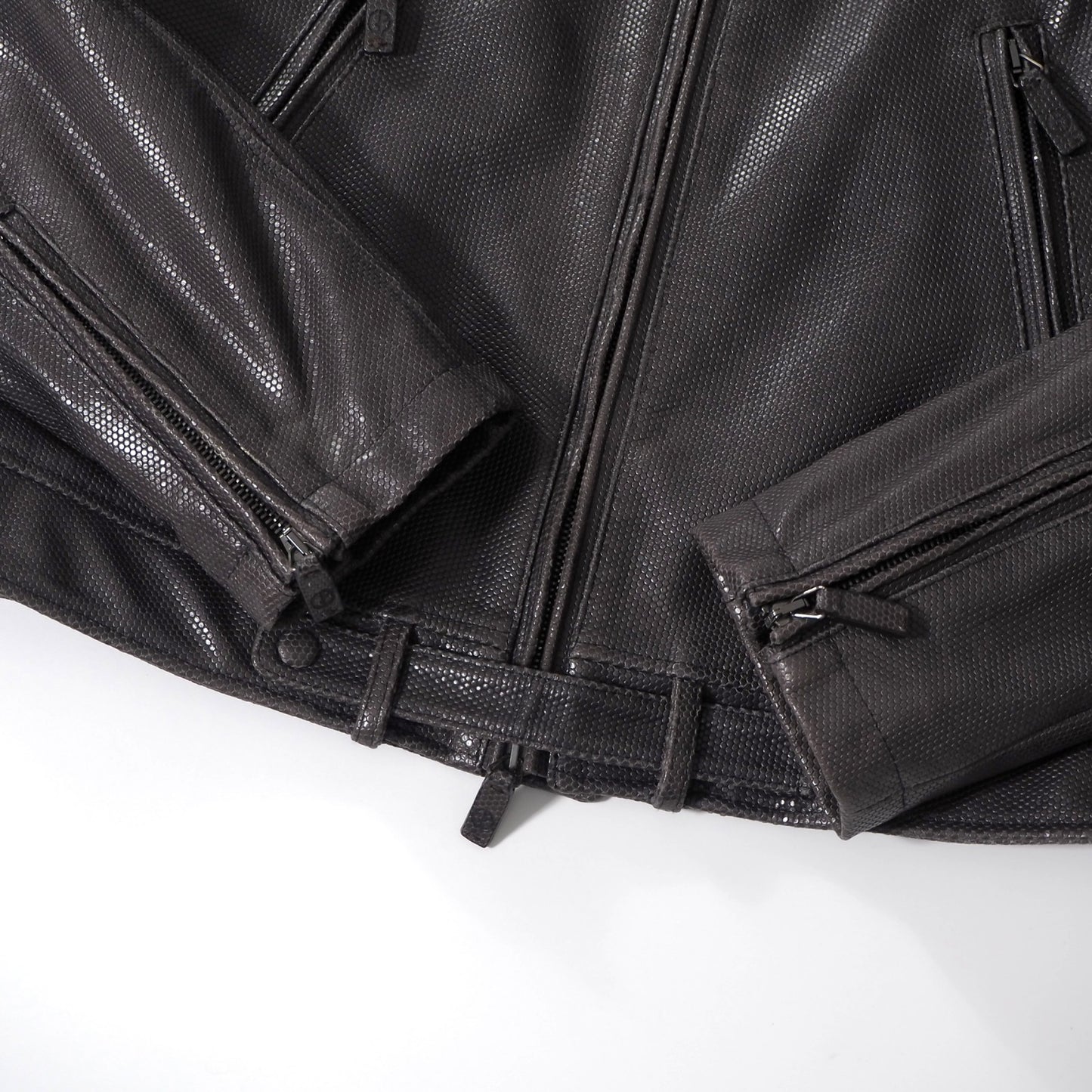 ジョルジオアルマーニ GIORGIO ARMANI イタリア製 カウレザー シングルライダース ジャケット 46 ダークグレー メンズ 正規品 6-YA008