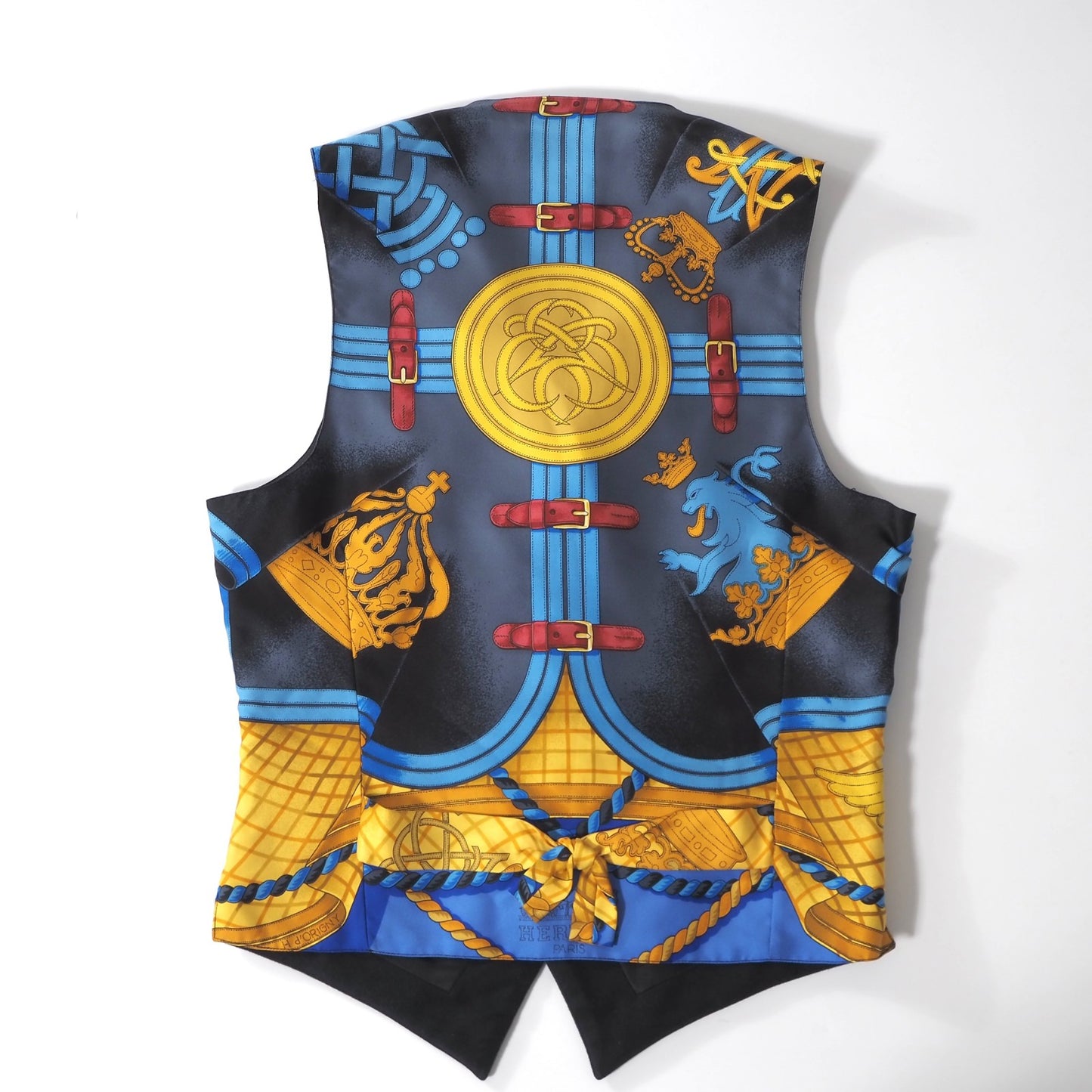 エルメス HERMES ヴィンテージ コットン シルク ベスト ジレ 46 ダークネイビー メンズ 正規品 6-YA011