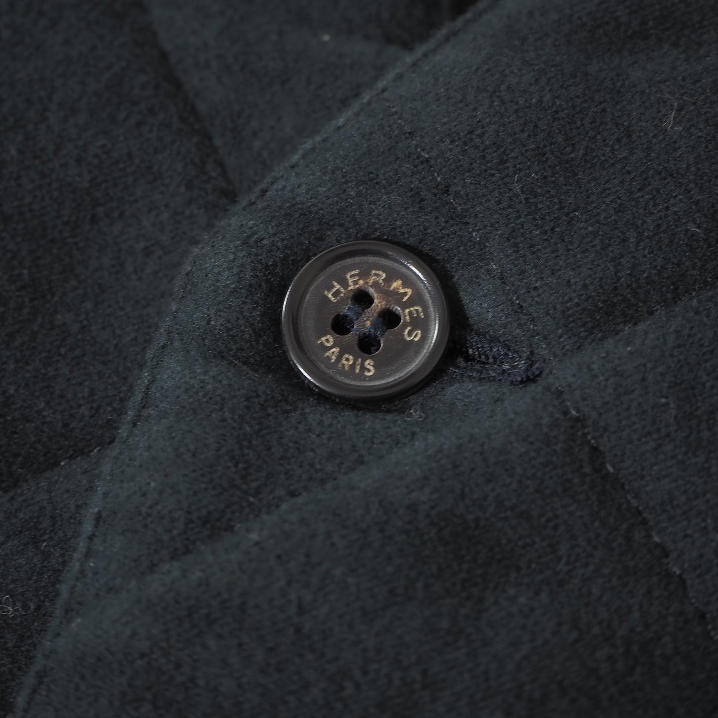 エルメス HERMES ヴィンテージ コットン シルク ベスト ジレ 46 ダークネイビー メンズ 正規品 6-YA011