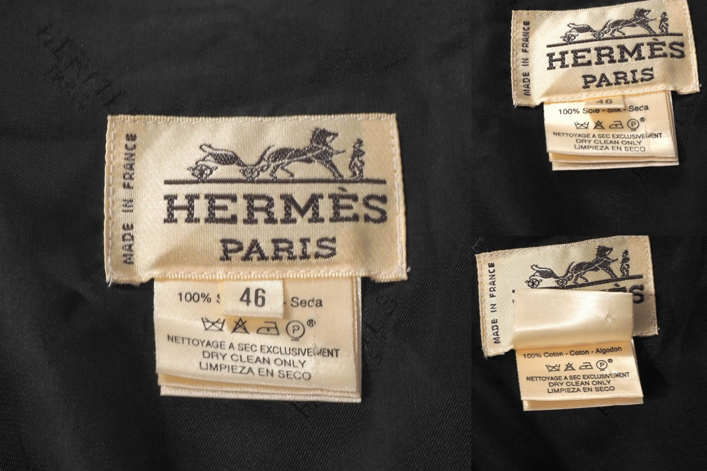 エルメス HERMES ヴィンテージ コットン シルク ベスト ジレ 46 ダークネイビー メンズ 正規品 6-YA011