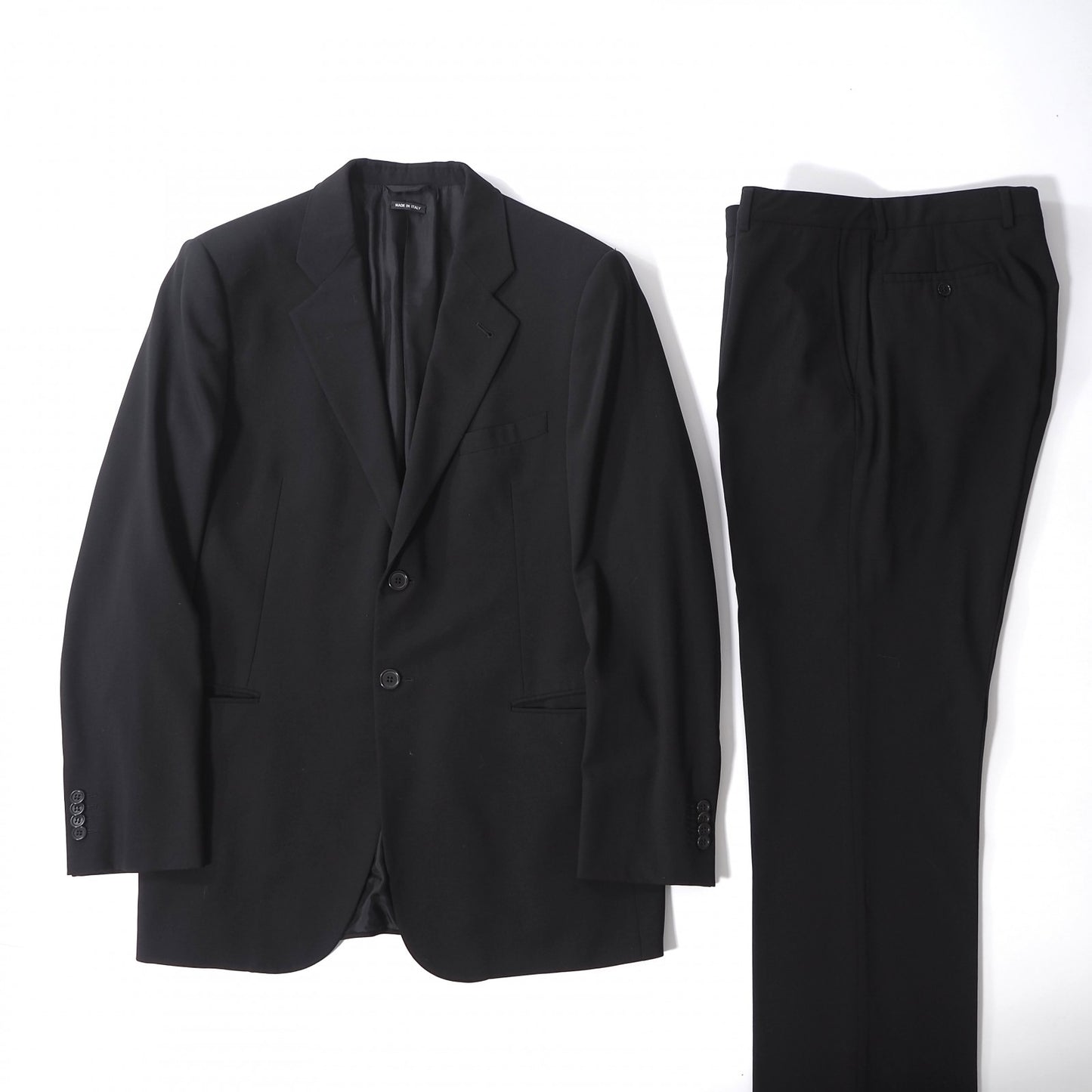 ジョルジオアルマーニ GIORGIO ARMANI イタリア製 ストレッチ スーツ ジャケット パンツ 52 ブラック メンズ 正規品 6-YA017