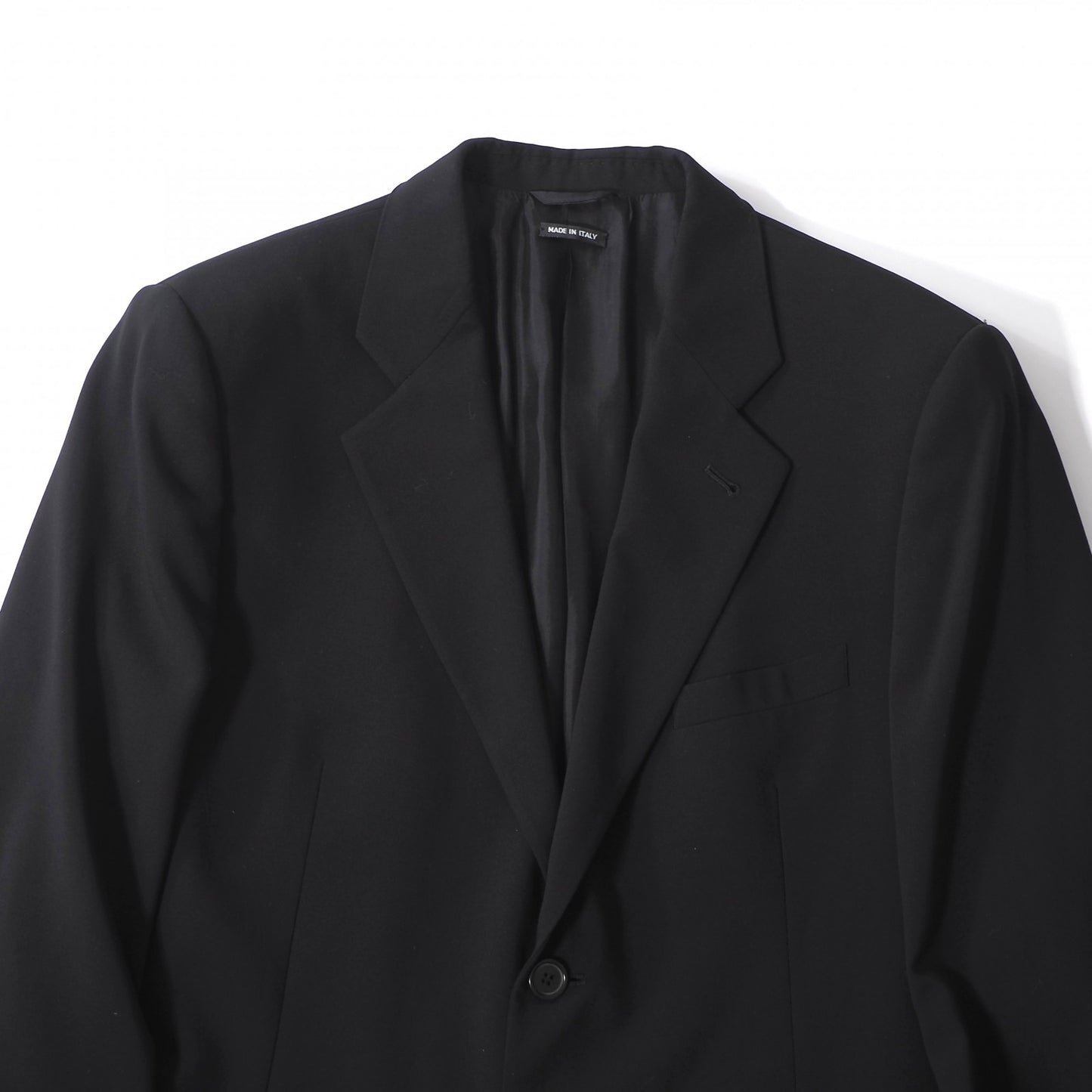 ジョルジオアルマーニ GIORGIO ARMANI イタリア製 ストレッチ スーツ ジャケット パンツ 52 ブラック メンズ 正規品 6-YA017