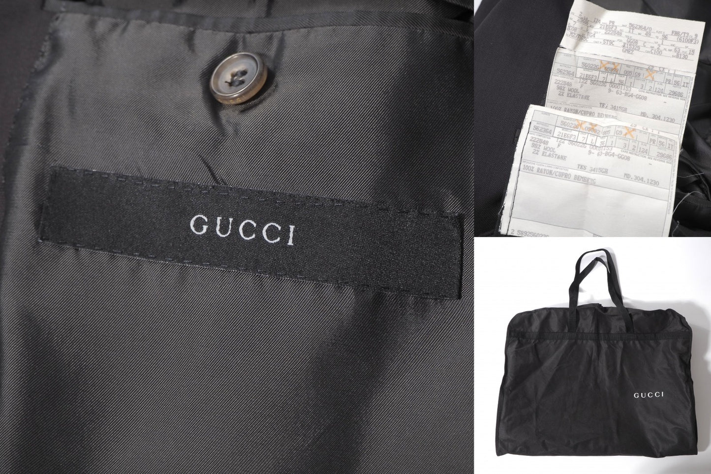 グッチ GUCCI トムフォード期 ダブルブレスト スーツ ジャケット パンツ 56 ダークブラウン メンズ 正規品 6-YA019