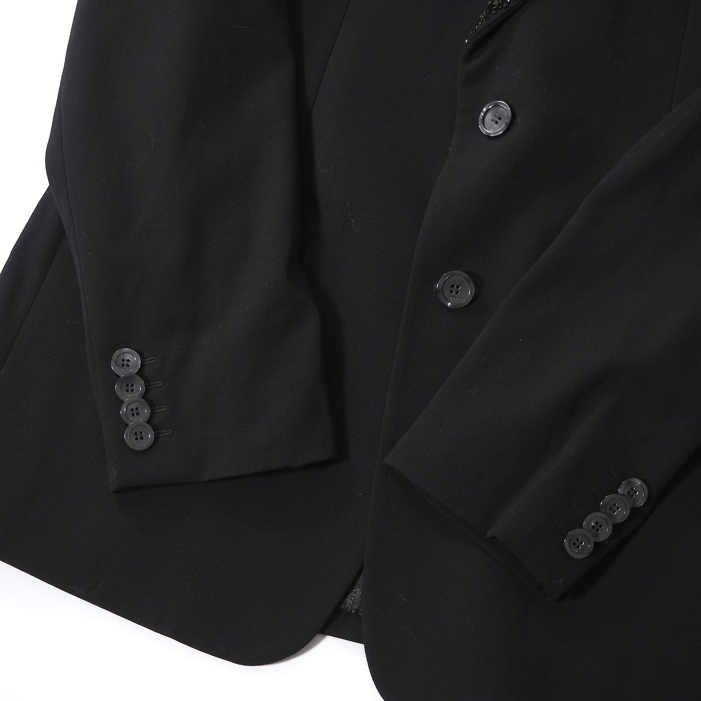 美品 ジャンニヴェルサーチ GIANNI VERSACE ヴィンテージ ウール 装飾 ジャケット 48 ブラック メンズ 正規品 6-YA022