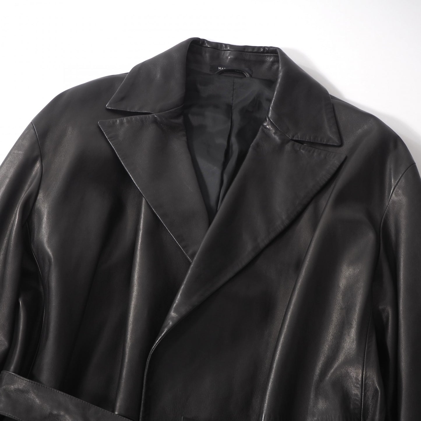グッチ GUCCI トムフォード期 レザー トレンチコート 46 ブラック メンズ 正規品 6-YA025