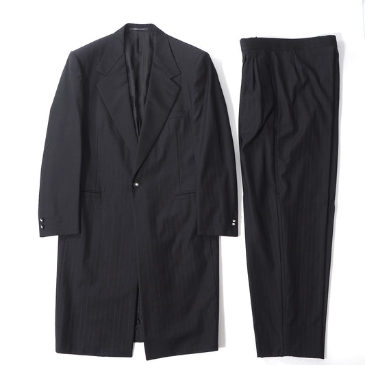 ジャンニヴェルサーチ GIANNI VERSACE ヴィンテージ ウール スーツ ロングジャケット パンツ 48 ブラック メンズ 正規品 6-YB027