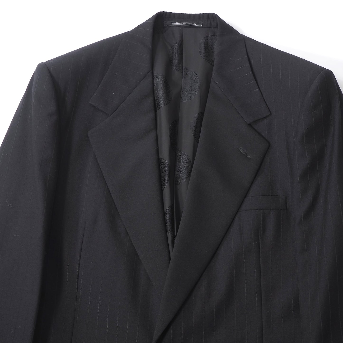 ジャンニヴェルサーチ GIANNI VERSACE ヴィンテージ ウール スーツ ロングジャケット パンツ 48 ブラック メンズ 正規品 6-YB027