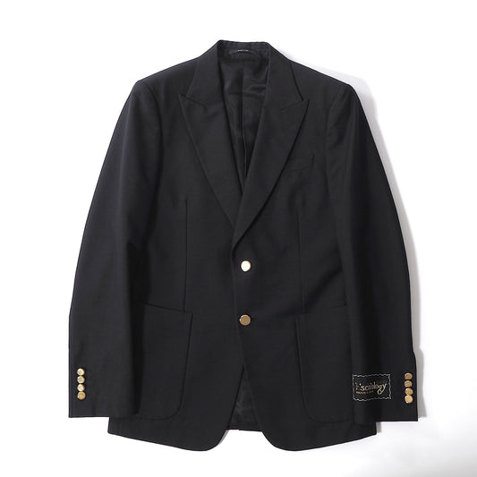 美品 グッチ GUCCI 金ボタン ピークドラペル ジャケット ブレザー 44 ブラック メンズ 正規品 6-YB028