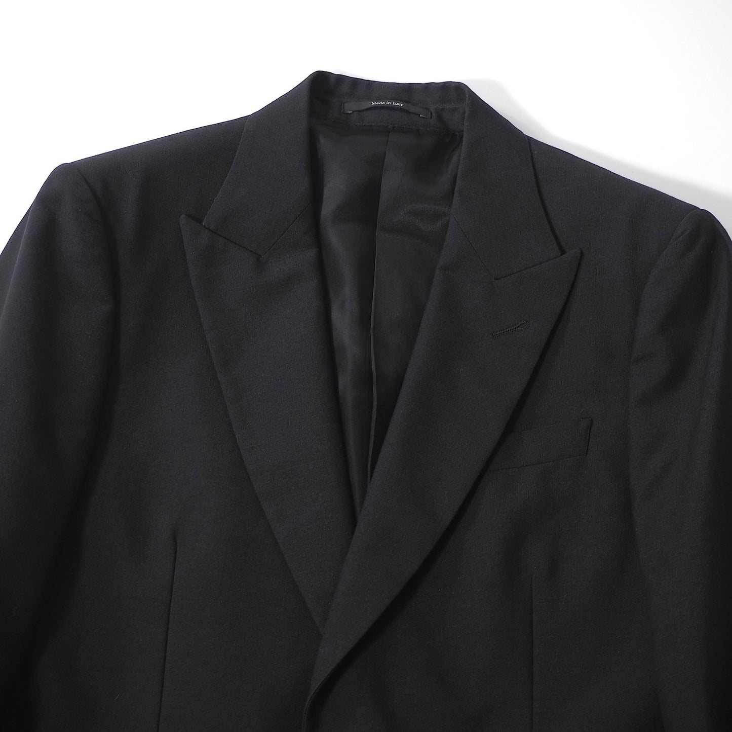 美品 グッチ GUCCI 金ボタン ピークドラペル ジャケット ブレザー 44 ブラック メンズ 正規品 6-YB028