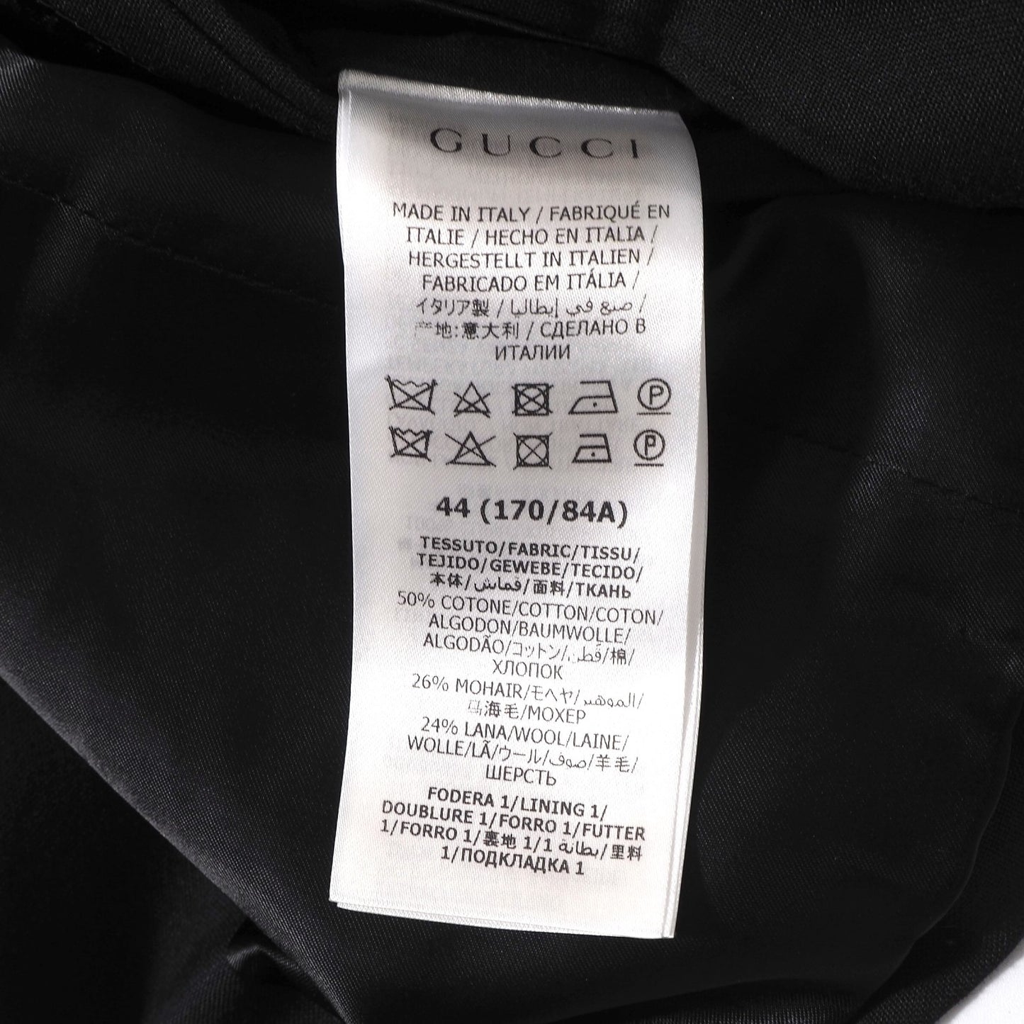 美品 グッチ GUCCI 金ボタン ピークドラペル ジャケット ブレザー 44 ブラック メンズ 正規品 6-YB028