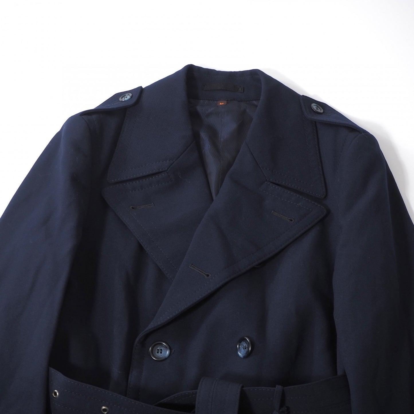 美品 イヴ・サンローラン Yves Saint Laurent ヴィンテージ トレンチコート M ネイビー メンズ 正規品 6-YB029