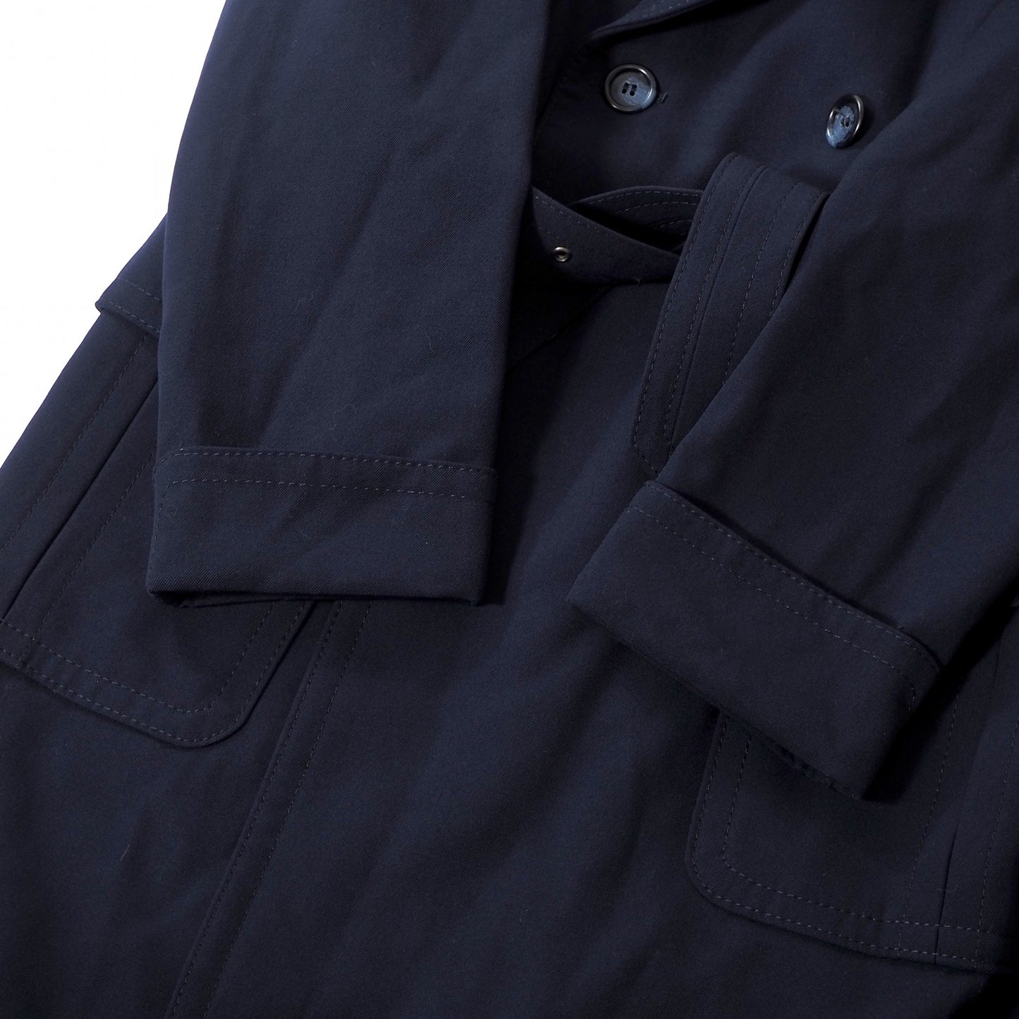 美品 イヴ・サンローラン Yves Saint Laurent ヴィンテージ トレンチコート M ネイビー メンズ 正規品 6-YB029