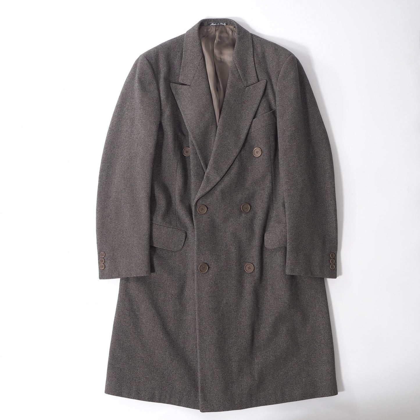 美品 ジョルジオアルマーニ GIORGIO ARMANI ヴィンテージ ダブルブレスト コート 50 グレー メンズ 正規品 6-YB033